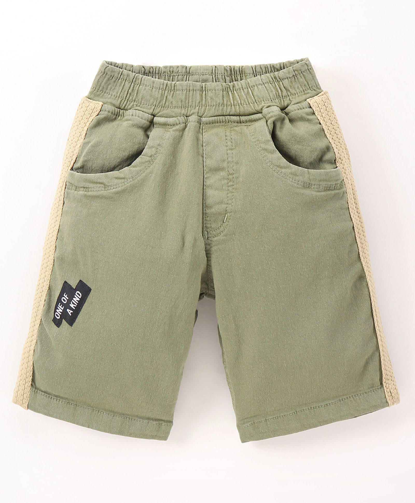 Little Kangaroos Above Knee Length Solid Colour Shorts - Olive Green-image-4