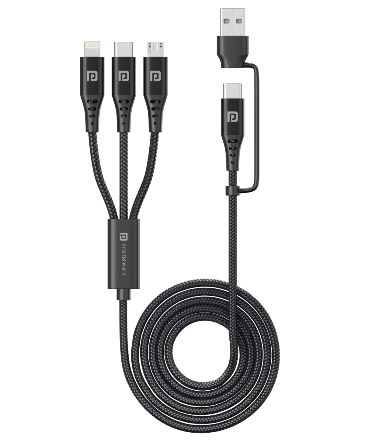 Portronics POR 1796 Konnect J9 4 in 1 Cable & Connector- Black-image-19
