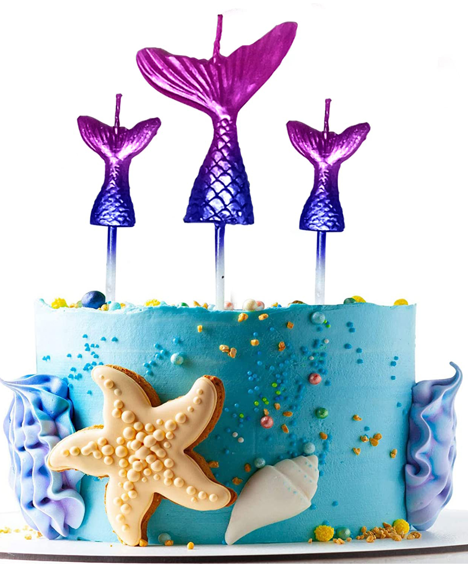 AMFIN Mermaid Candles Cake Topper for Birthday - Multicolour-image-45