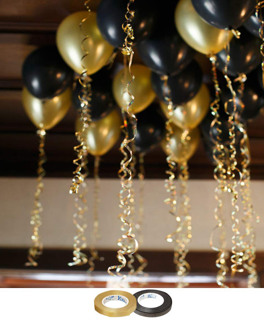 AMFIN Metallic Balloons Golden & Black - Pack of 50-image-47