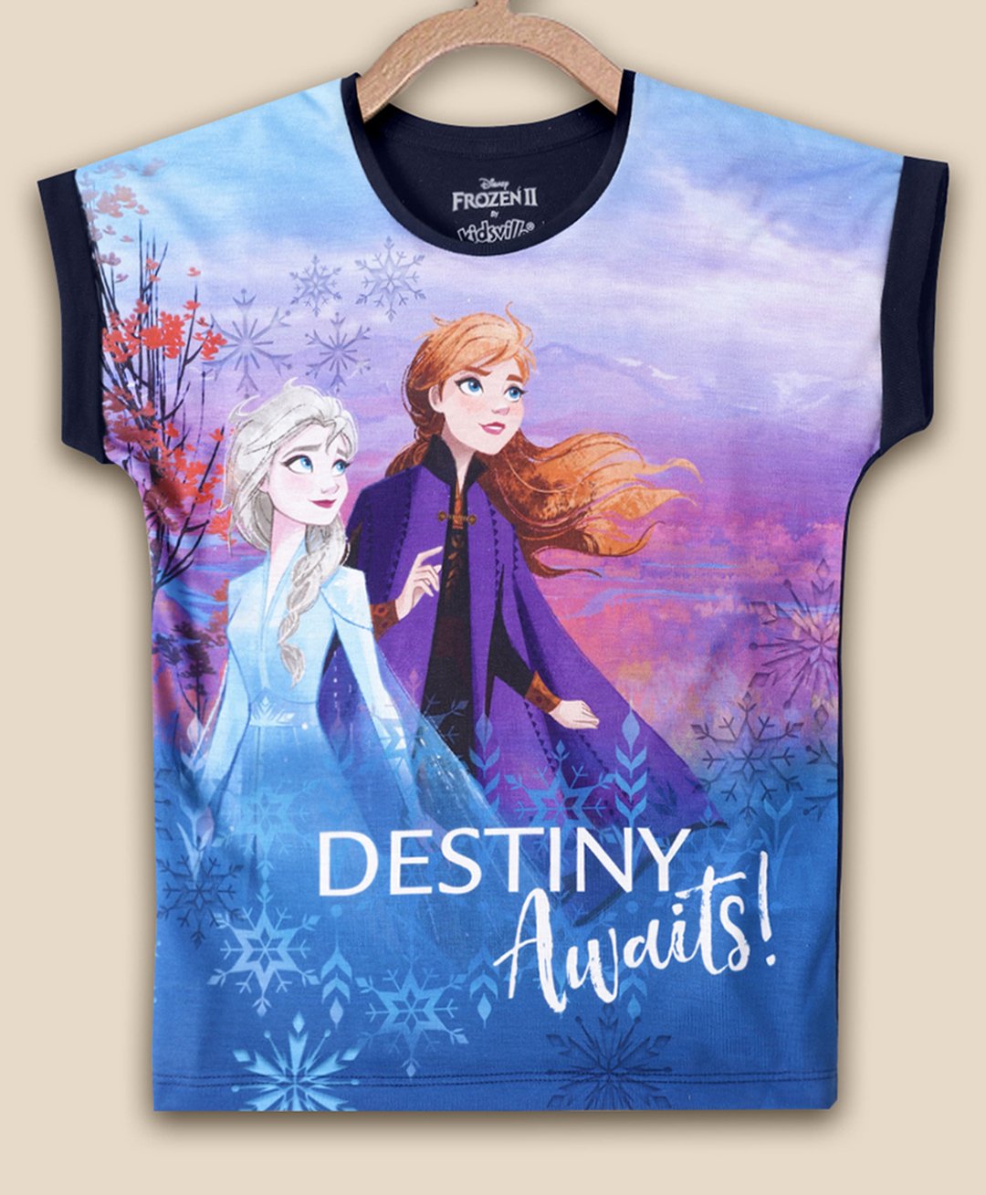 Kidsville Short Sleeves Frozen Theme Printed T Shirt - Blue-image-27