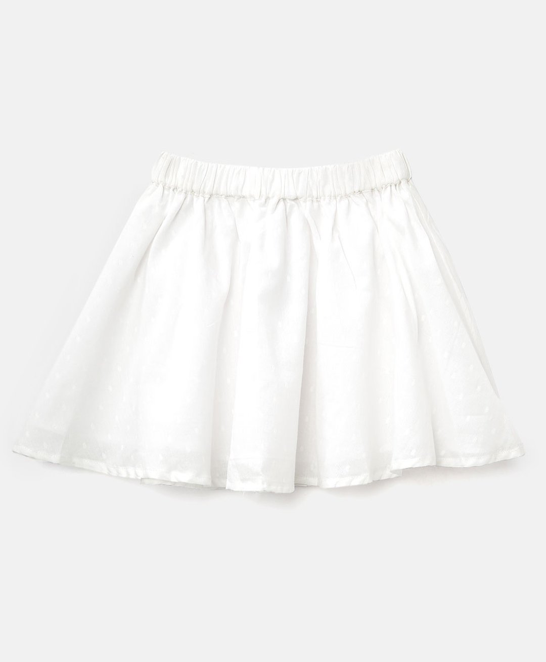 Aww Hunnie 100% Cotton Solid Flared Skirt - White-picture-28