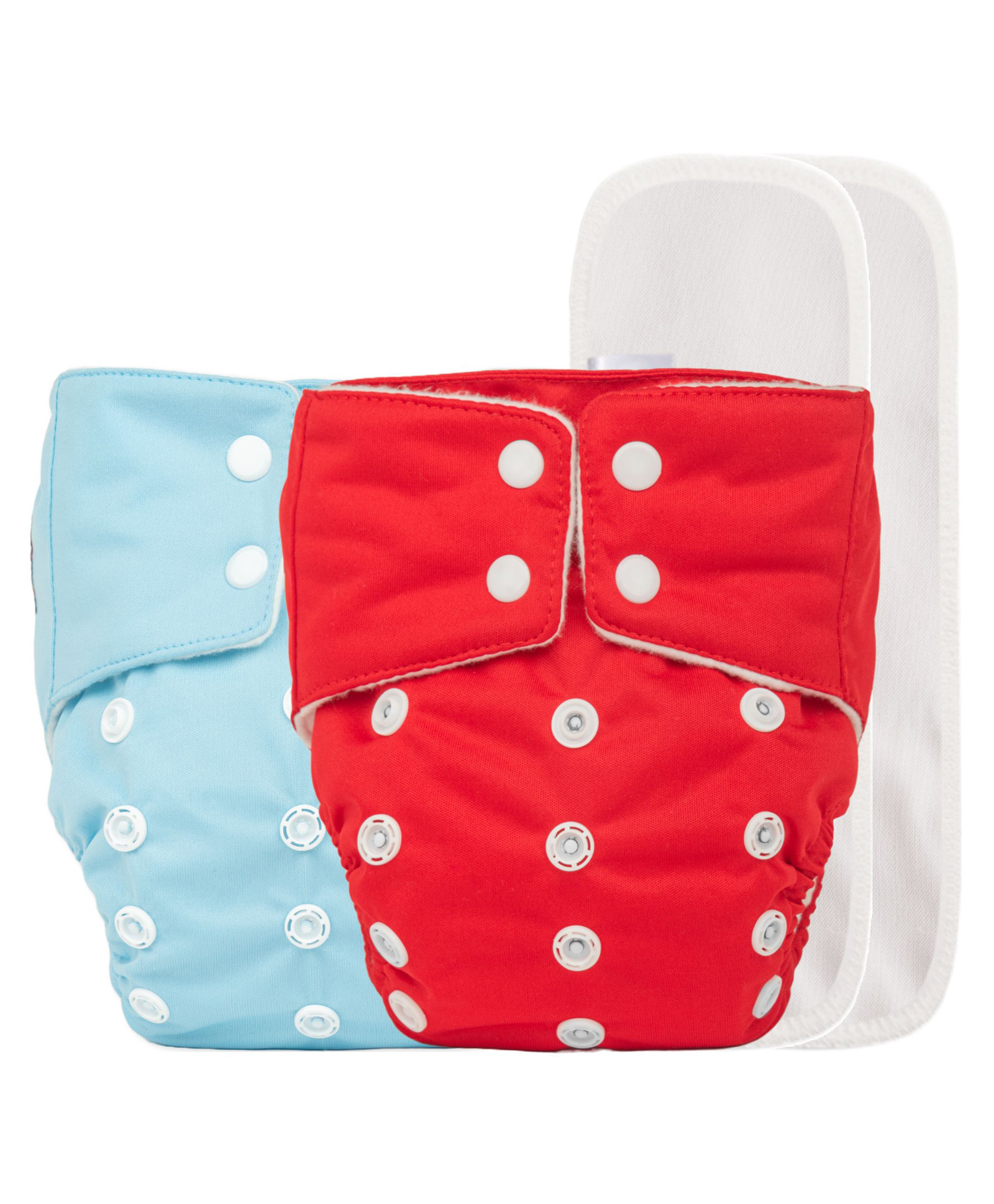 Mylo Baby Freesize Adjustable Cloth Diapers with 2 Free Insert Oeko Tex CertifiedPack of 2 - Red & Blue-image-49