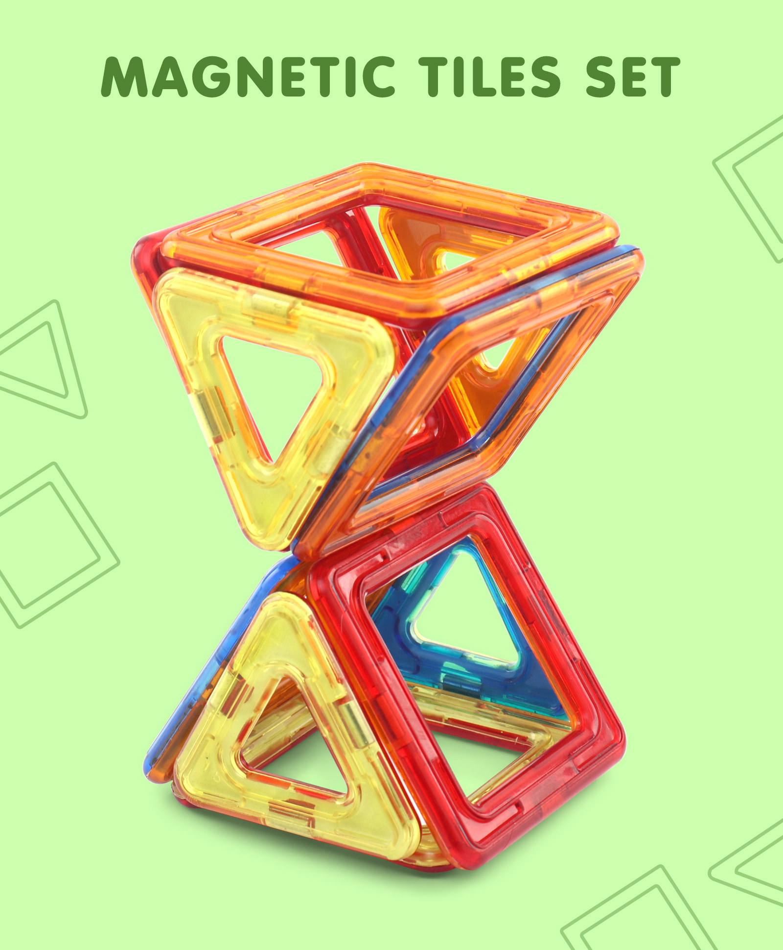 Magnetic Tiles Set Multicolour - 20 Pieces