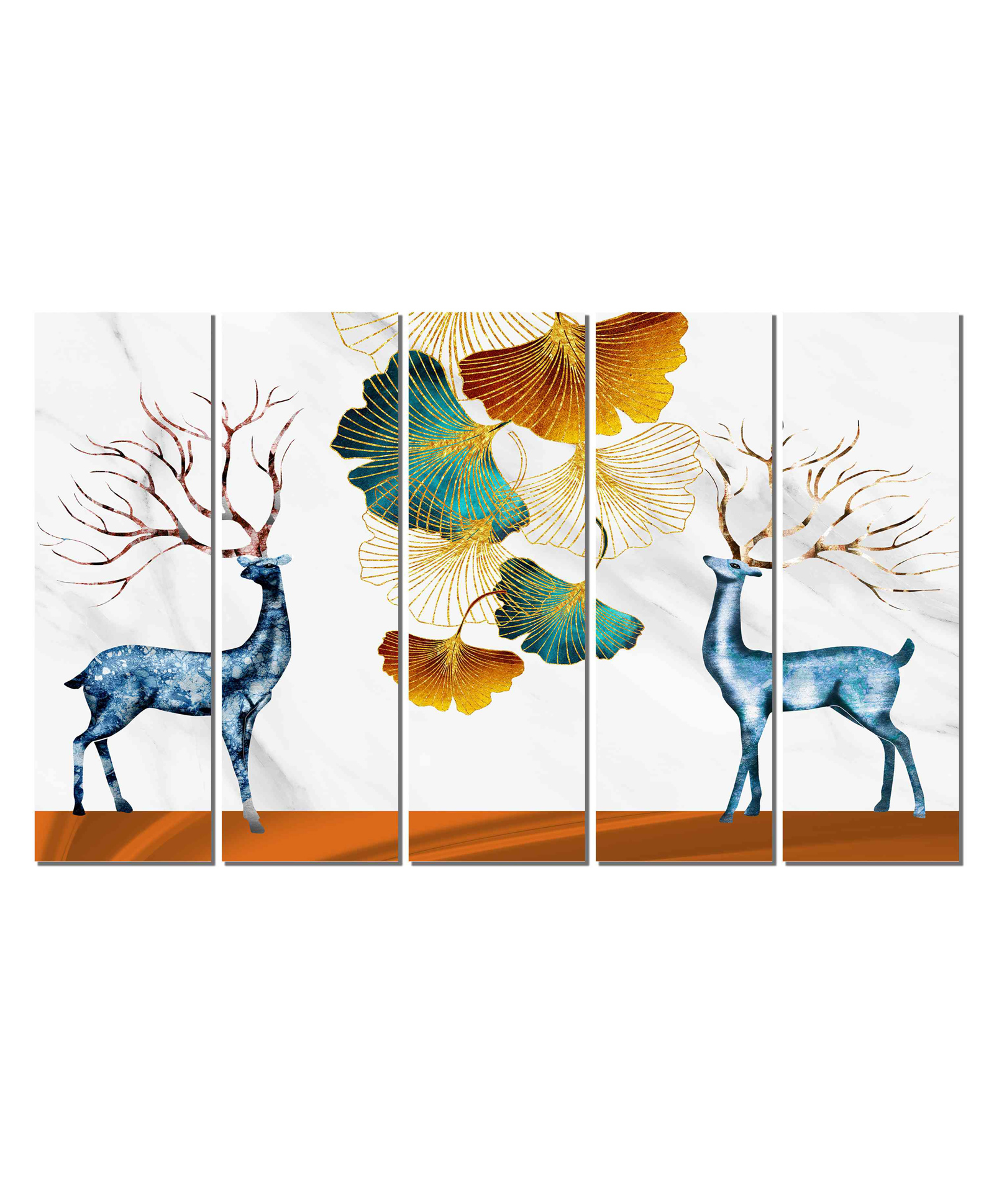 WENS Modern Art Mural 5 Pieces Laminated Wall Art Panels - Multicolor-image-0