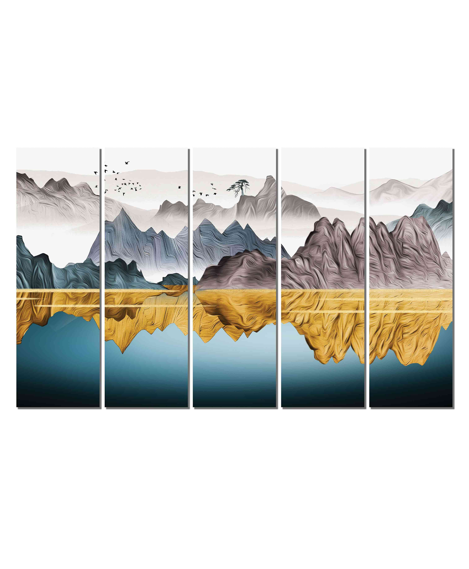 WENS Admiring Nature 5 Pieces Laminated Wall Art Panels - Multicolor-image-47