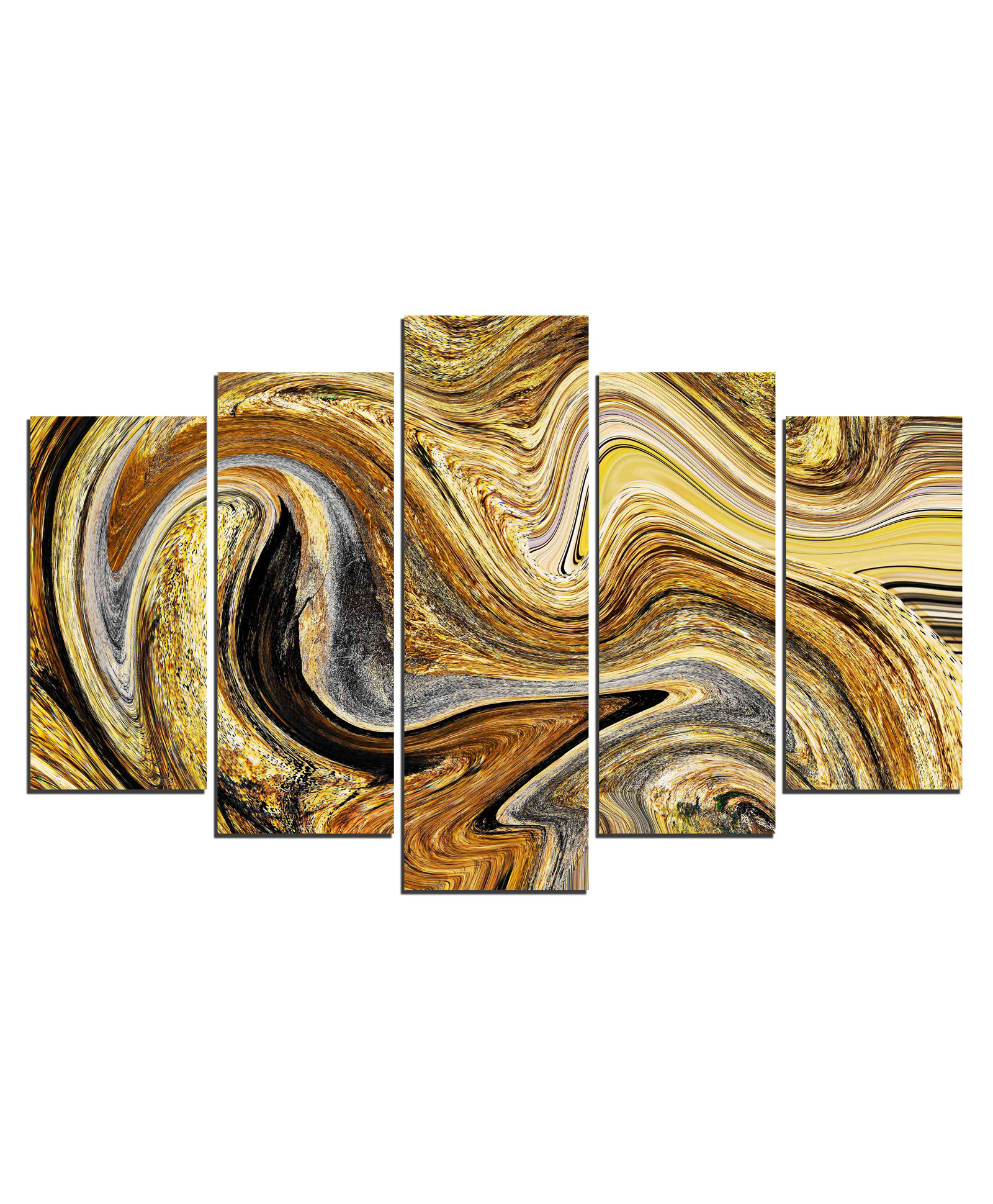 WENS Abstarct  5 Pieces Laminated Wall Art Panels  -  Multicolor-image-42