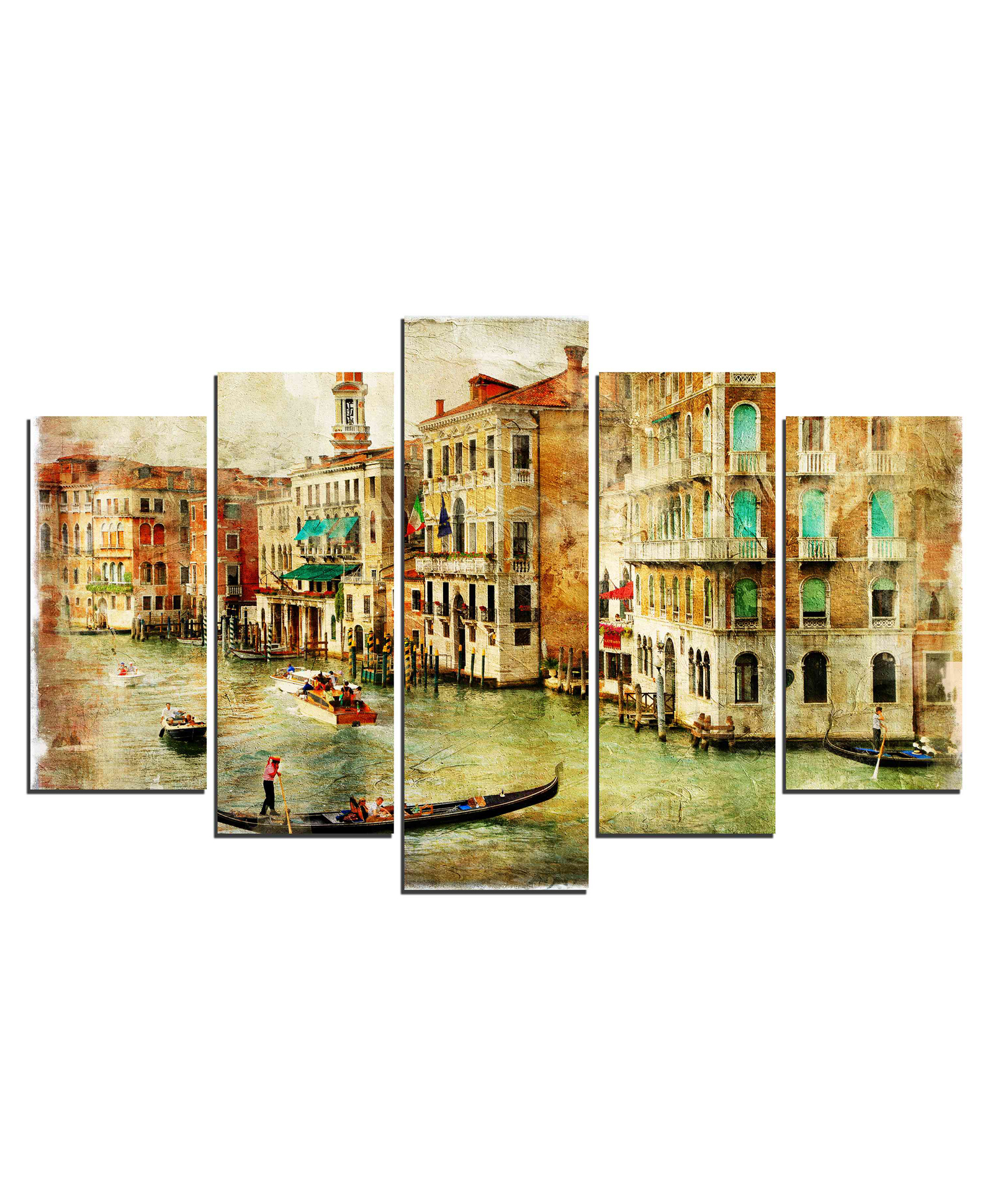 WENS Venice City 5 Pieces Laminated Wall Art Panels  -  Multicolor-image-7
