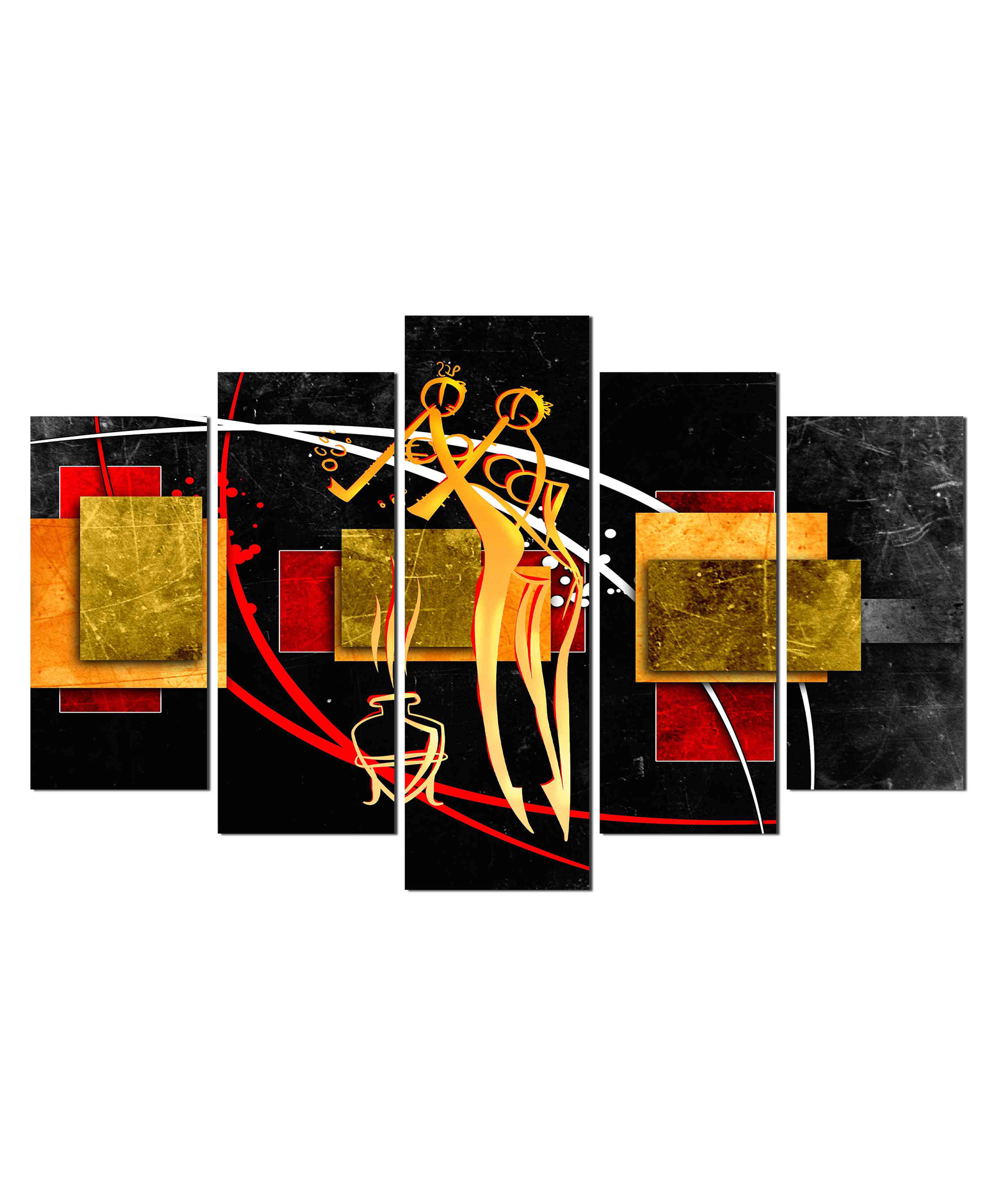 WENS Figurative Art 5 Pieces Laminated Wall Panels  -  Multicolor-image-36