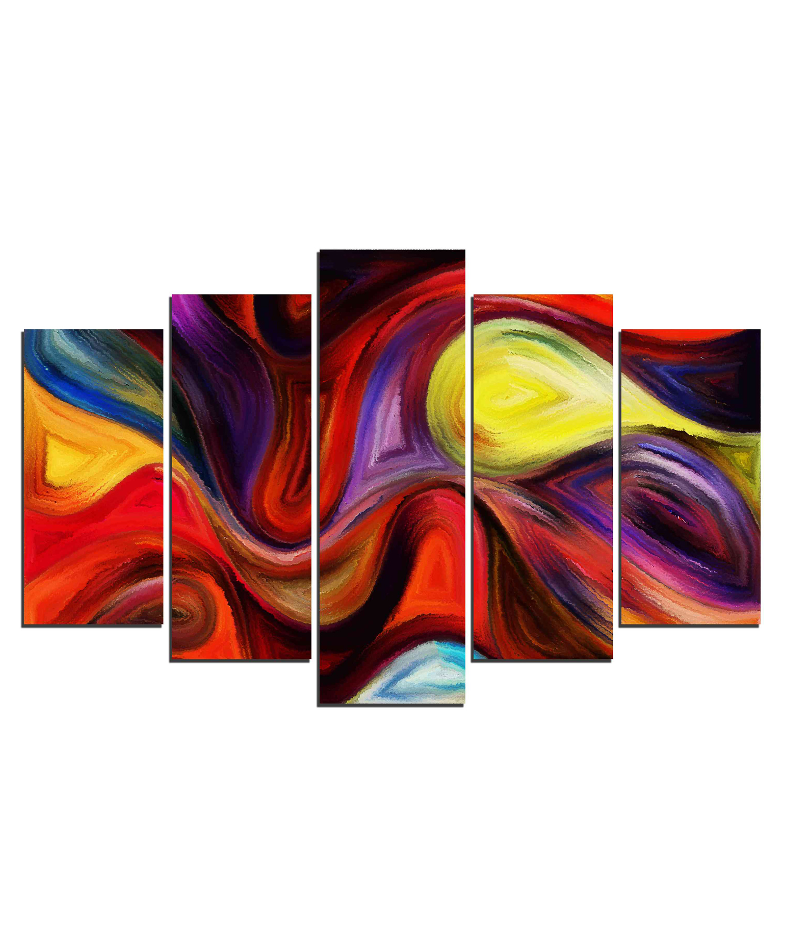 WENS Abstarct 5 Pieces Laminated Wall Art Panels  -  Multicolor-image-40