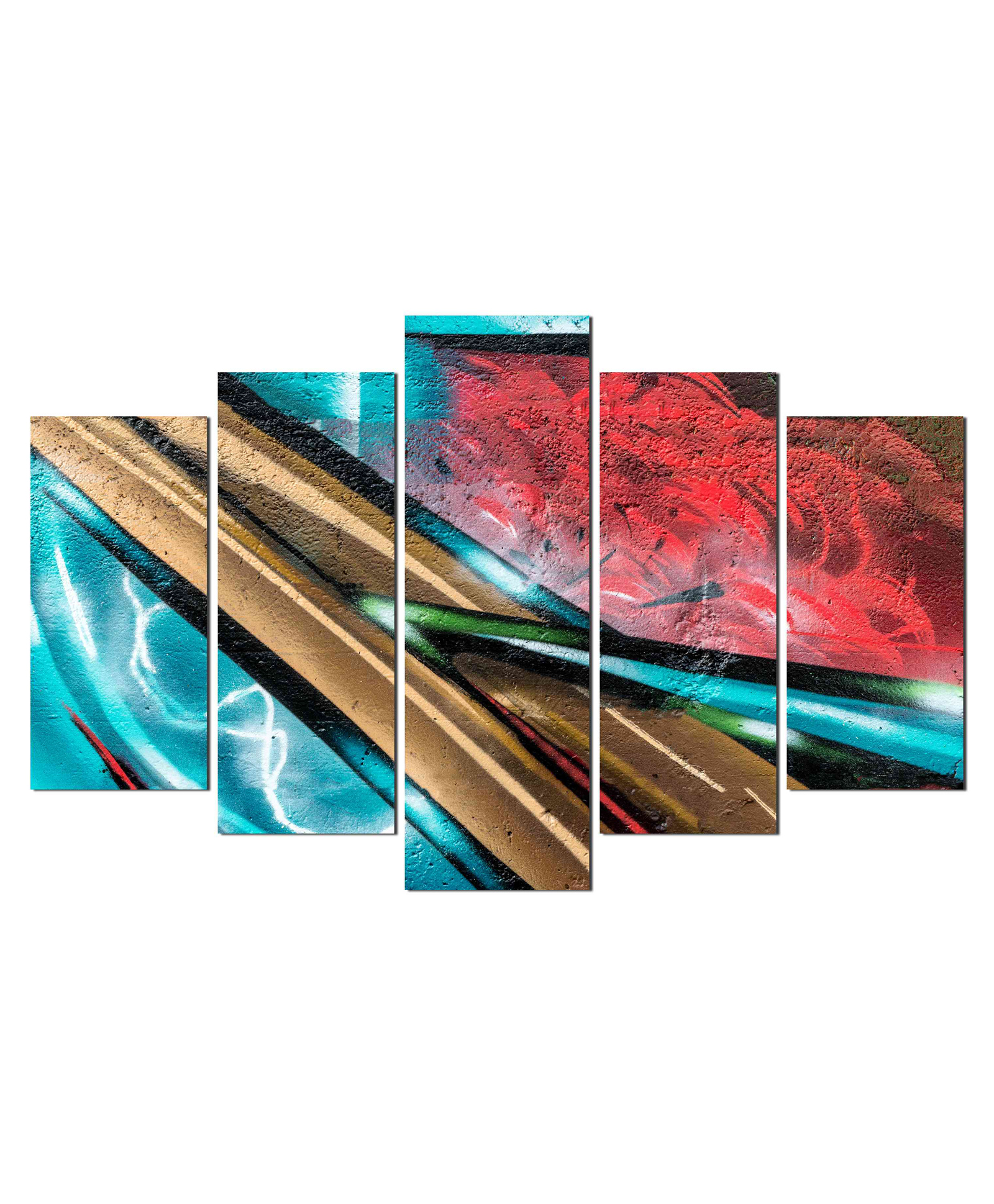 WENS Graffiti 5 Pieces Laminated Wall Art Panels  -  Multicolor-image-28
