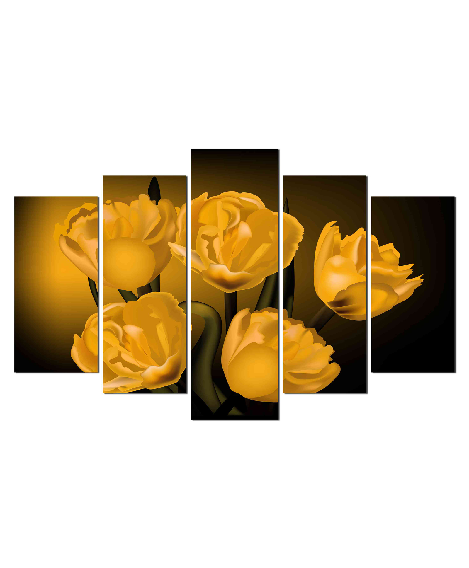 WENS Bright Flowers  5 Pieces Laminated Wall Art Panels  -Multicolor-image-37