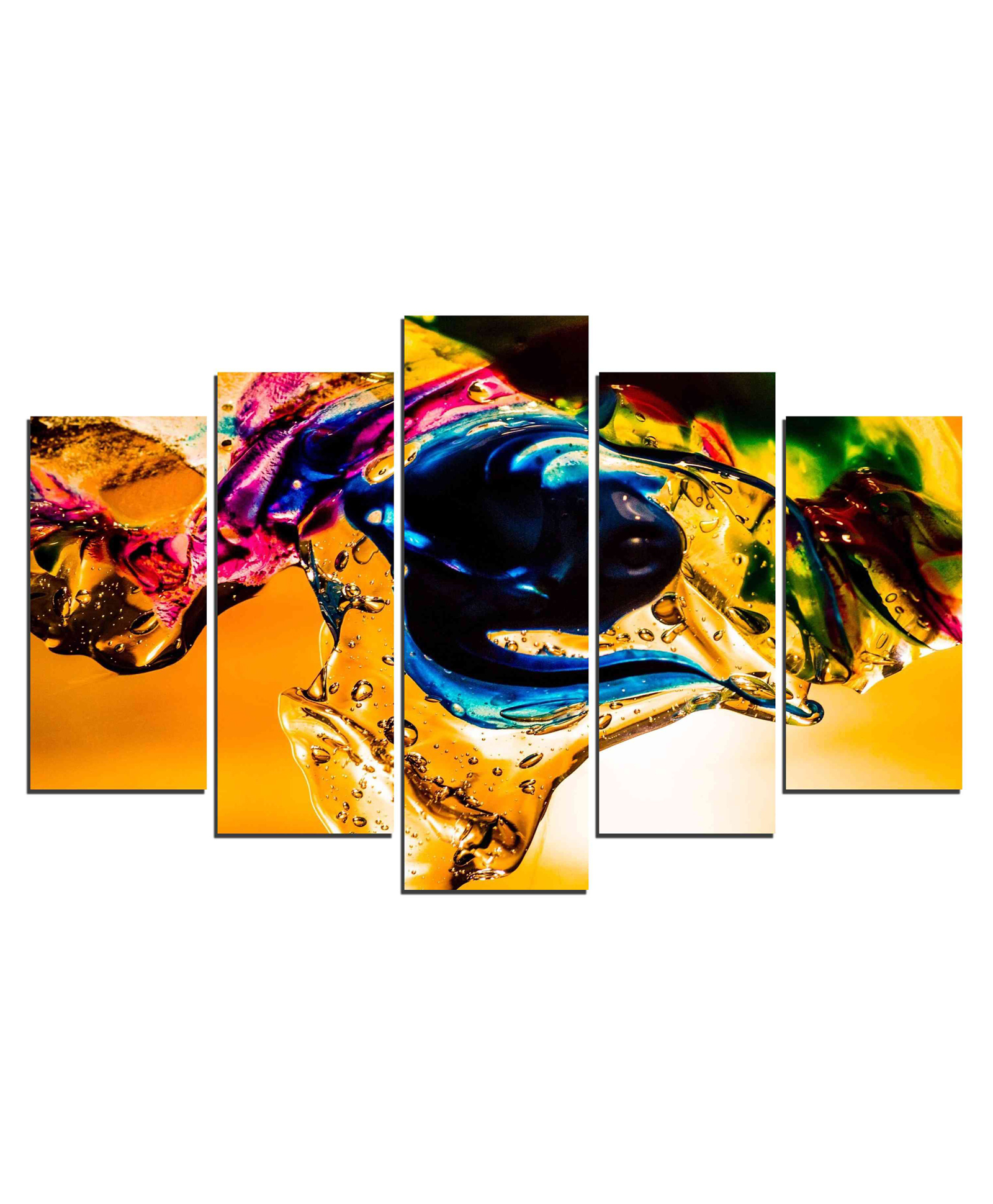 WENS Abstract 5 Pieces Laminated Wall Art Panels  -Multicolor-image-23