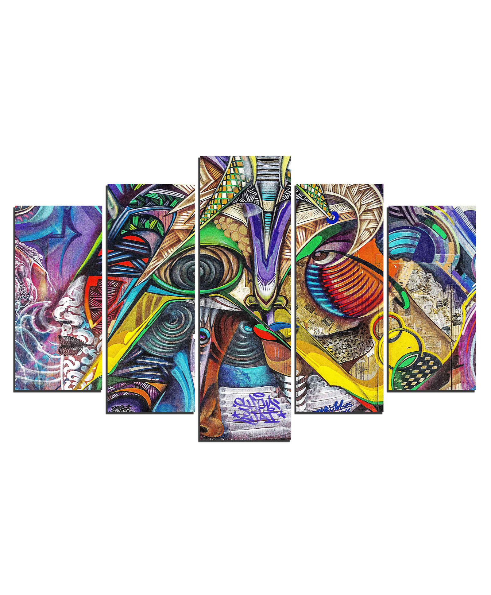 WENS Modern Art 5 Pieces Laminated Wall Panels  -Multicolor-image-38