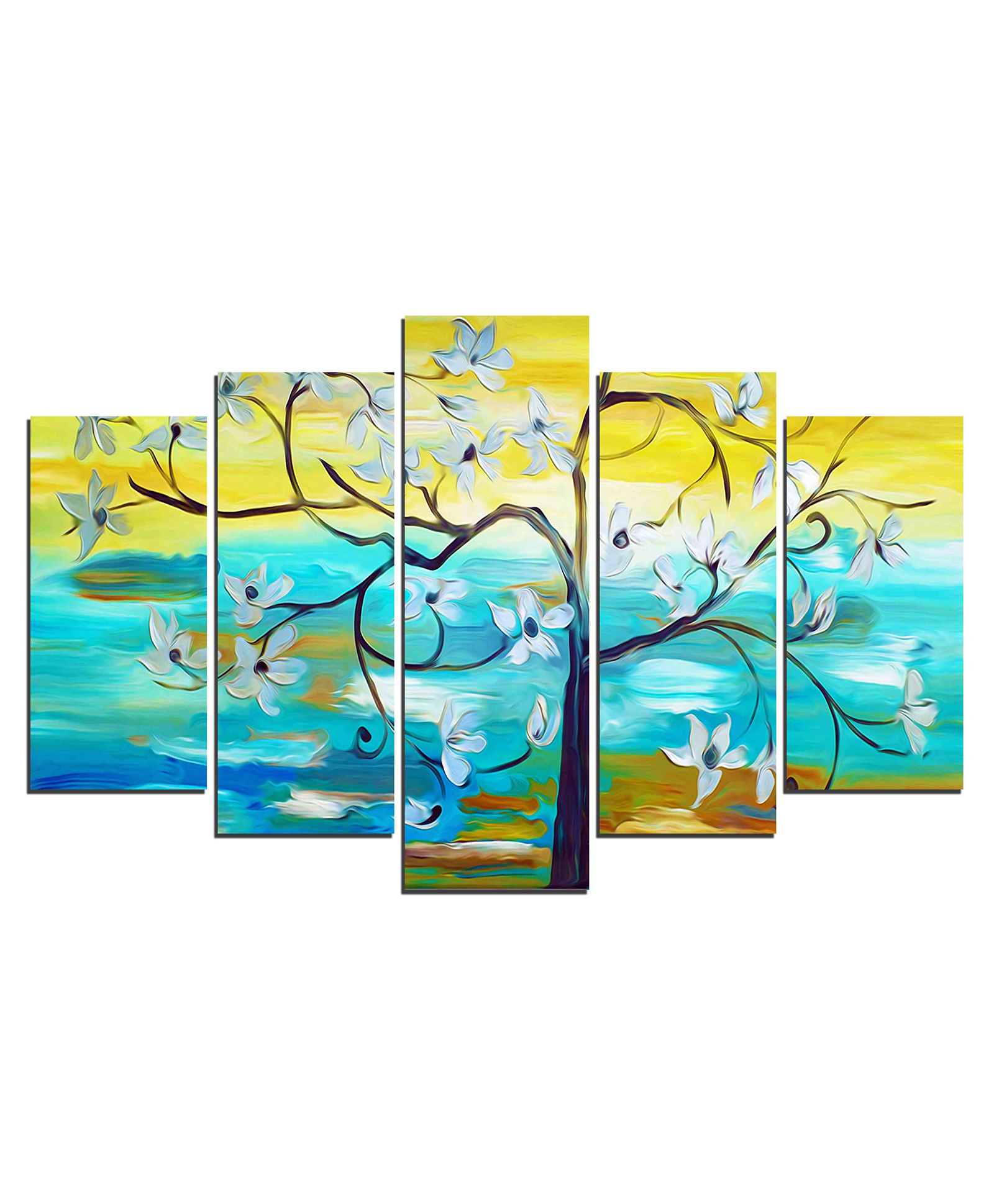 WENS Abstract Tree5 Pieces Laminated Wall Art Panels  -Multicolor-image-24