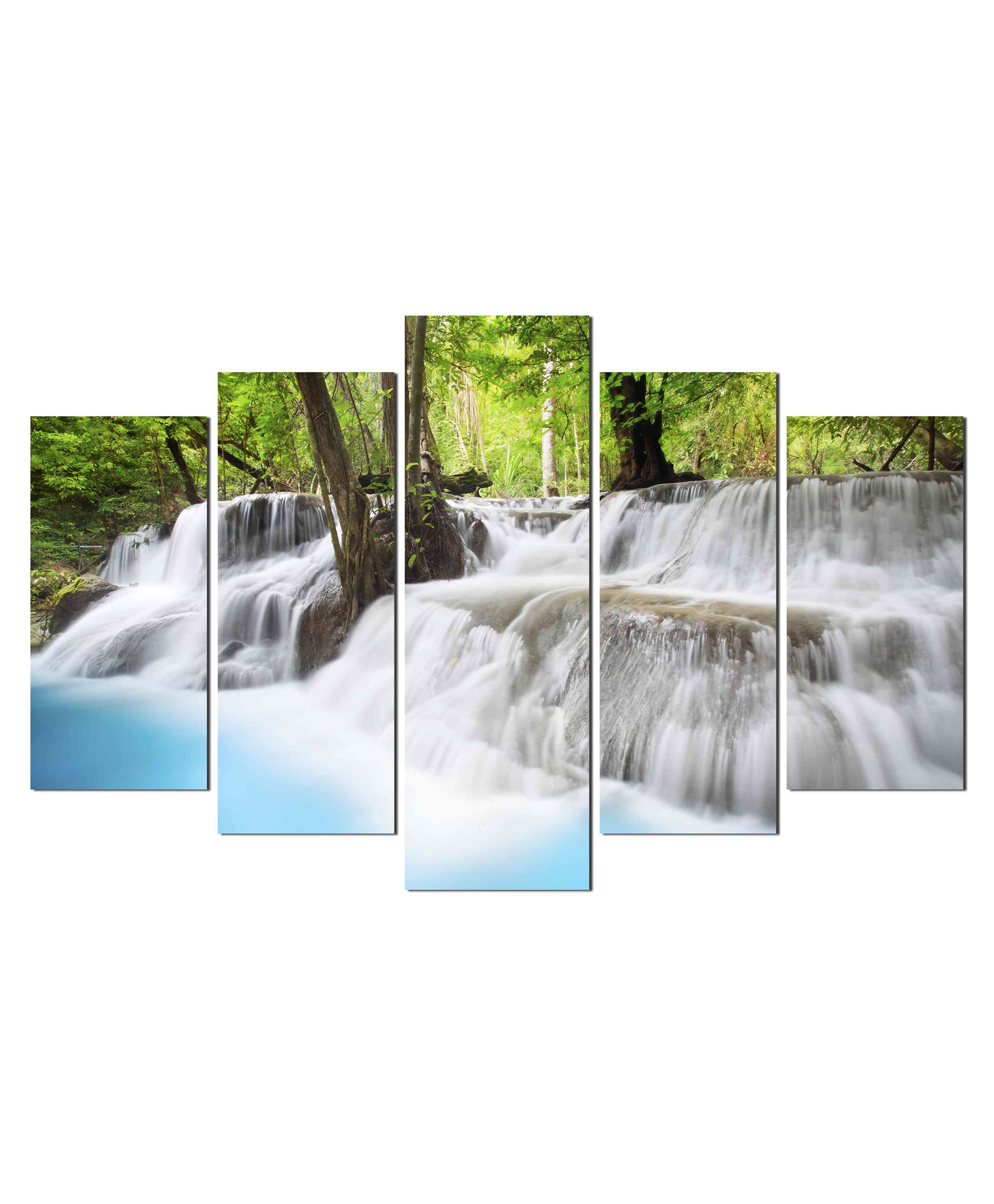 WENS Waterfall 5 Pieces Laminated Wall Art Panels  -Multicolor-image-44