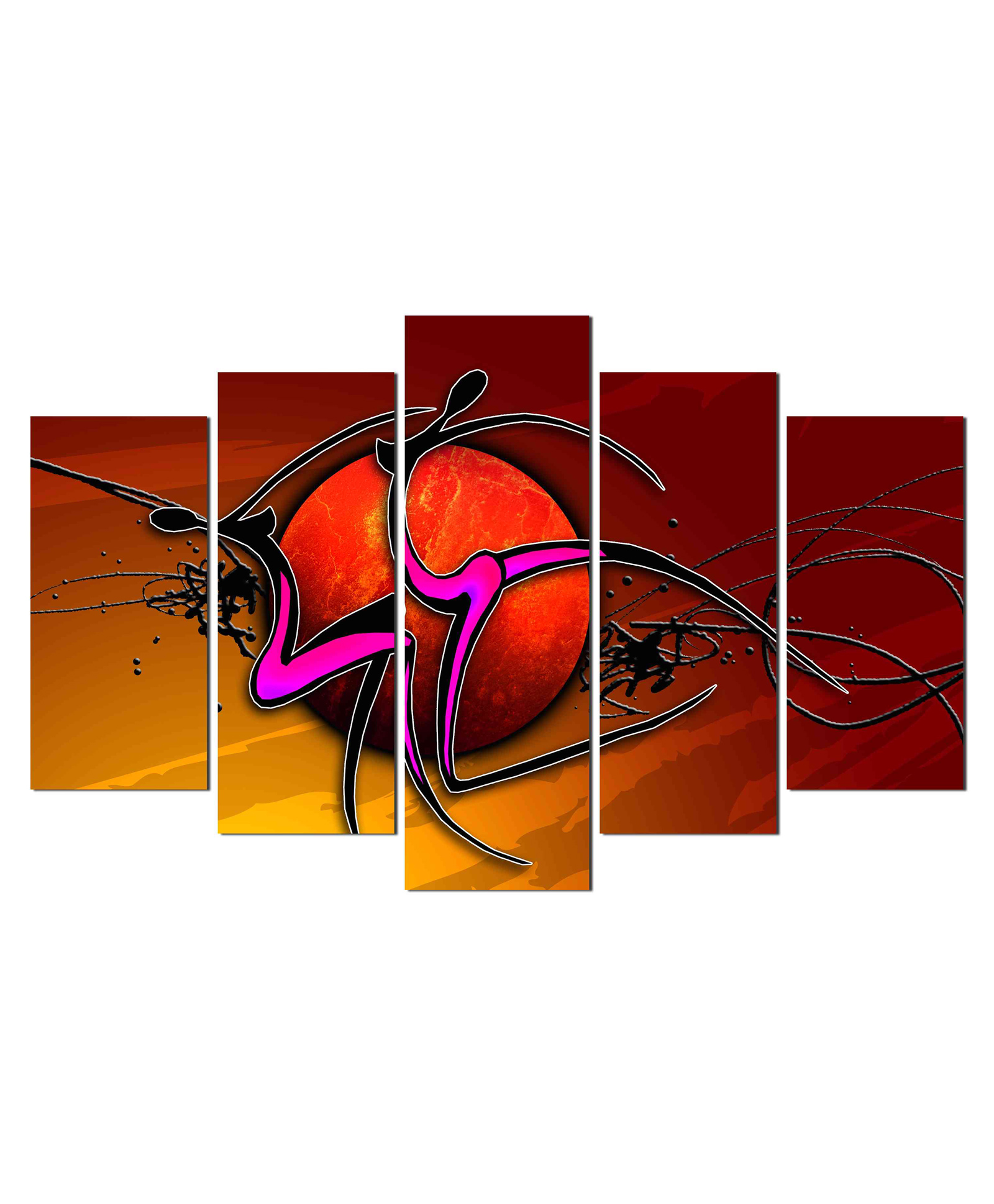 WENS Modern Figurative Art  5 Pieces Laminated Wall Panels  -Multicolor-image-49