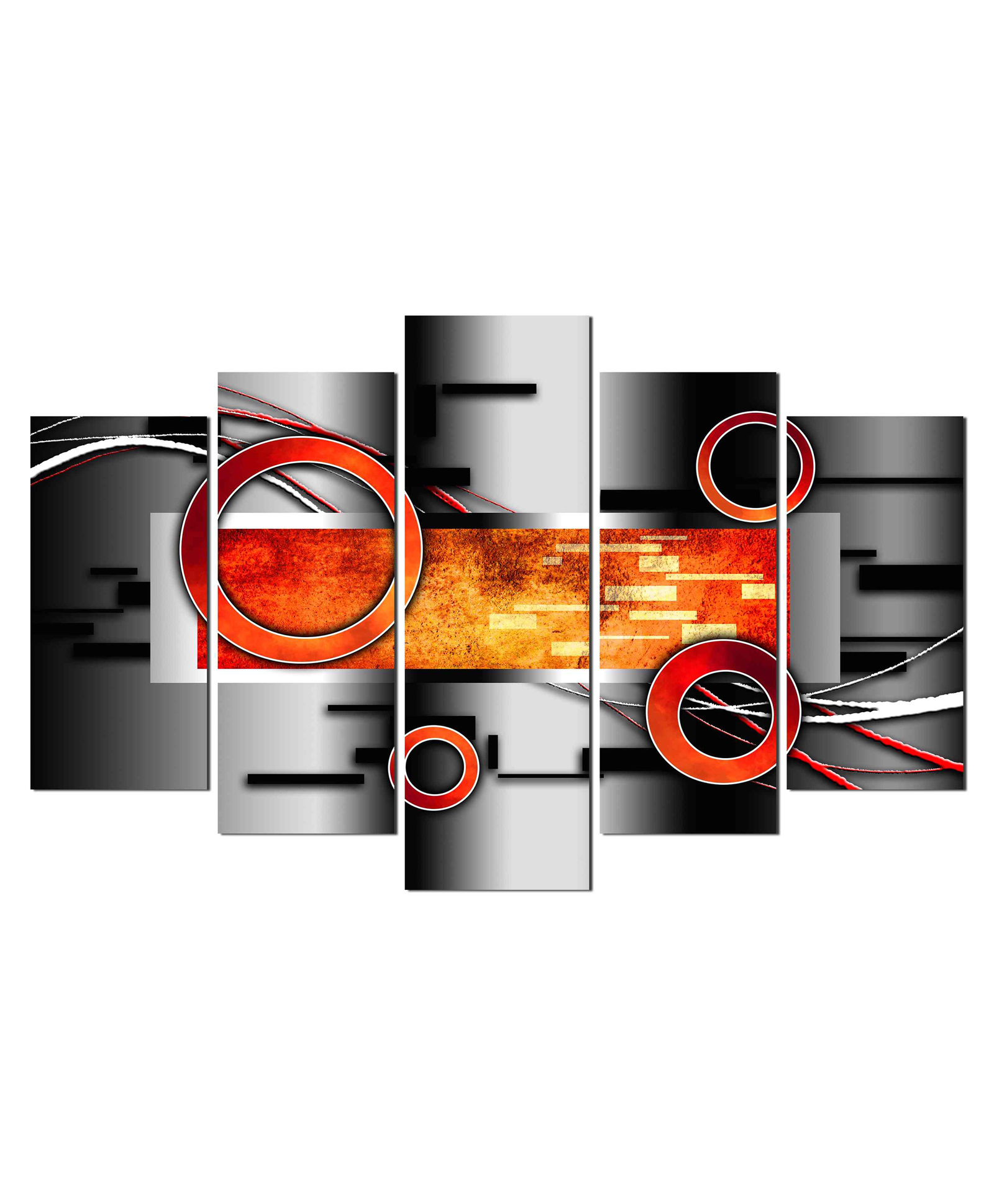 WENS Modern Fusion Art 5 Pieces Laminated Wall Panels  -Multicolor-image-42