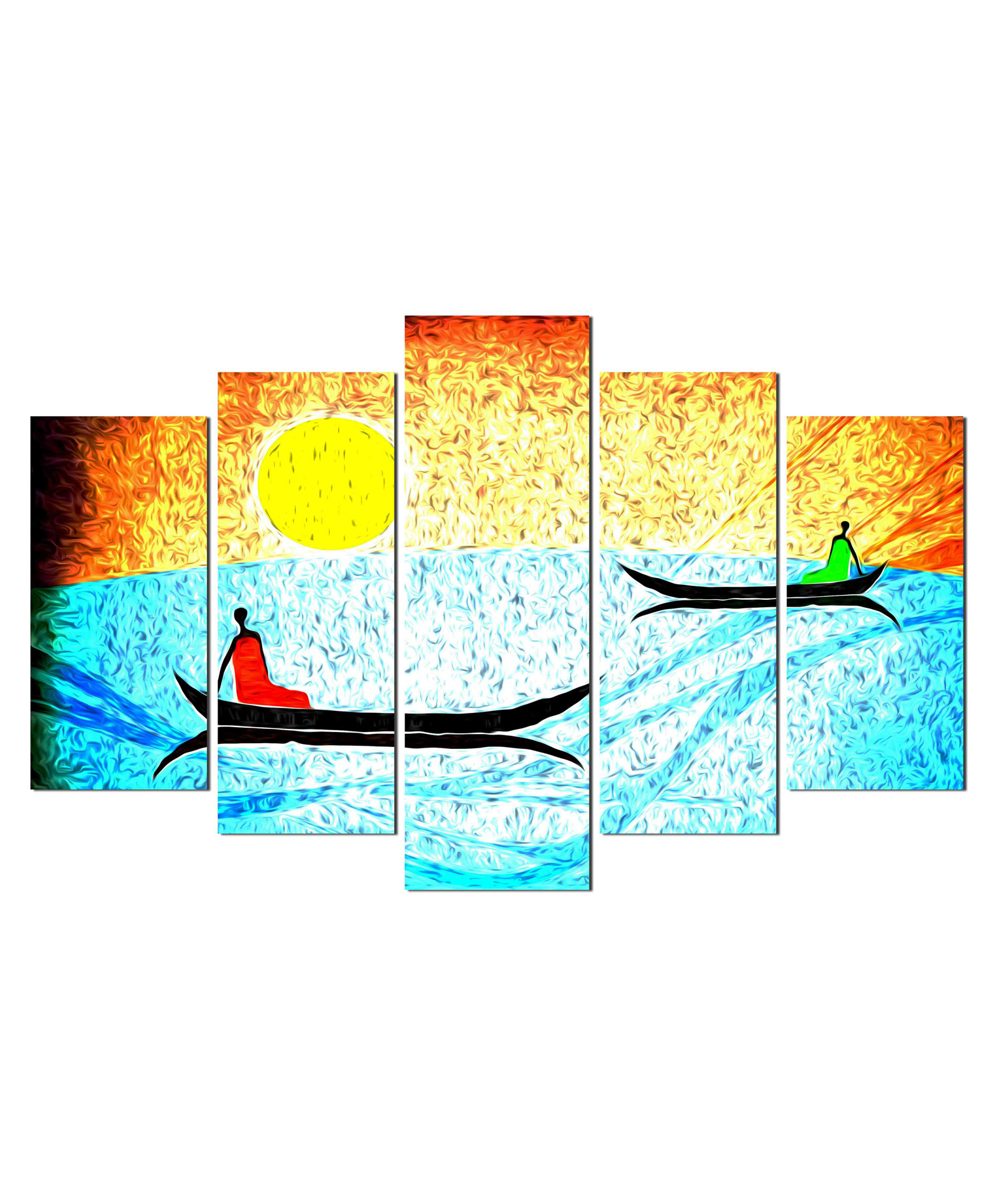 WENS Fusion Modern Art 5 Pieces Laminated Wall Panels  -Multicolor-image-44