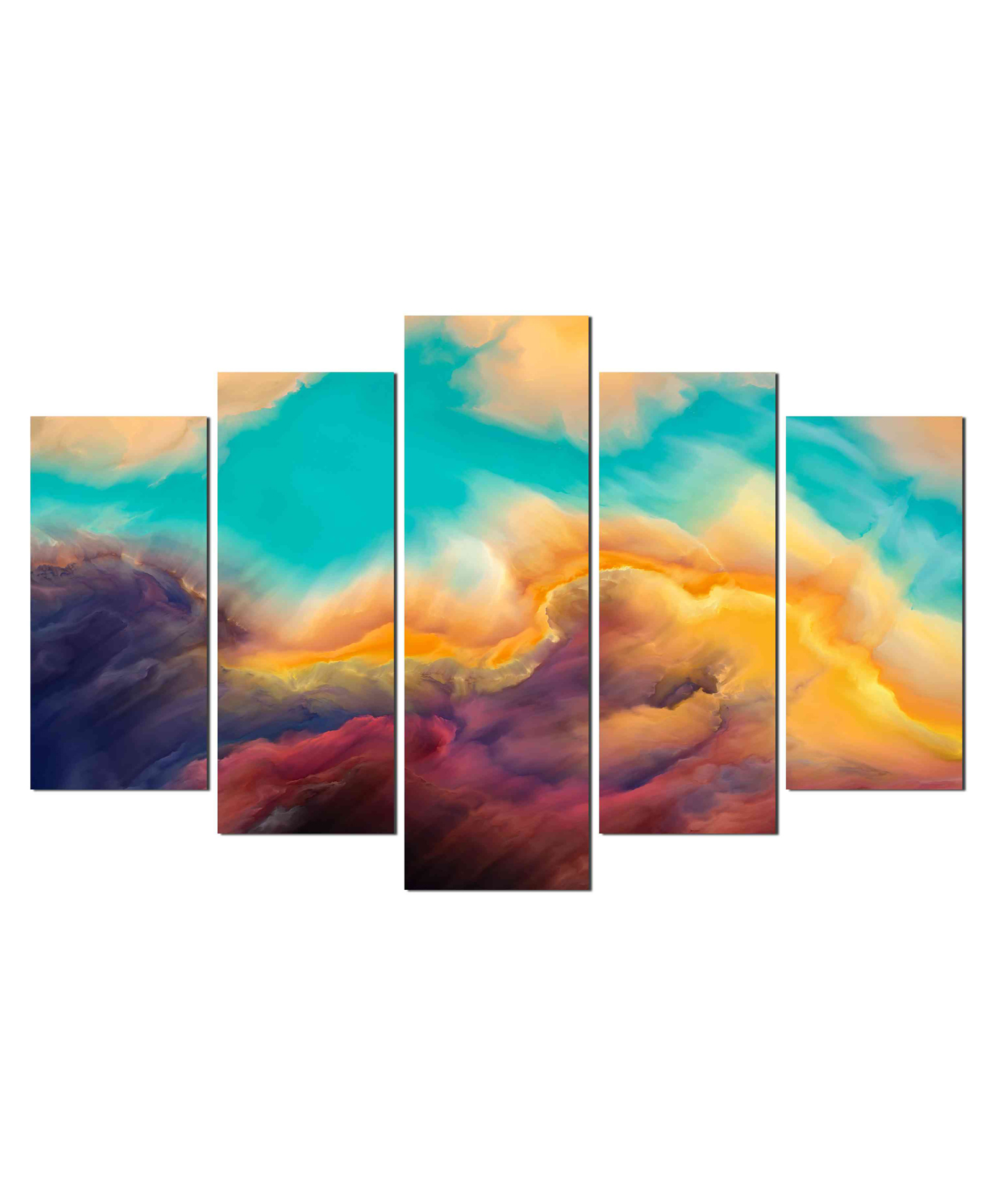 WENS Admiring Abstarct Art 5 Pieces Laminated Wall Panels  -Multicolor-image-45