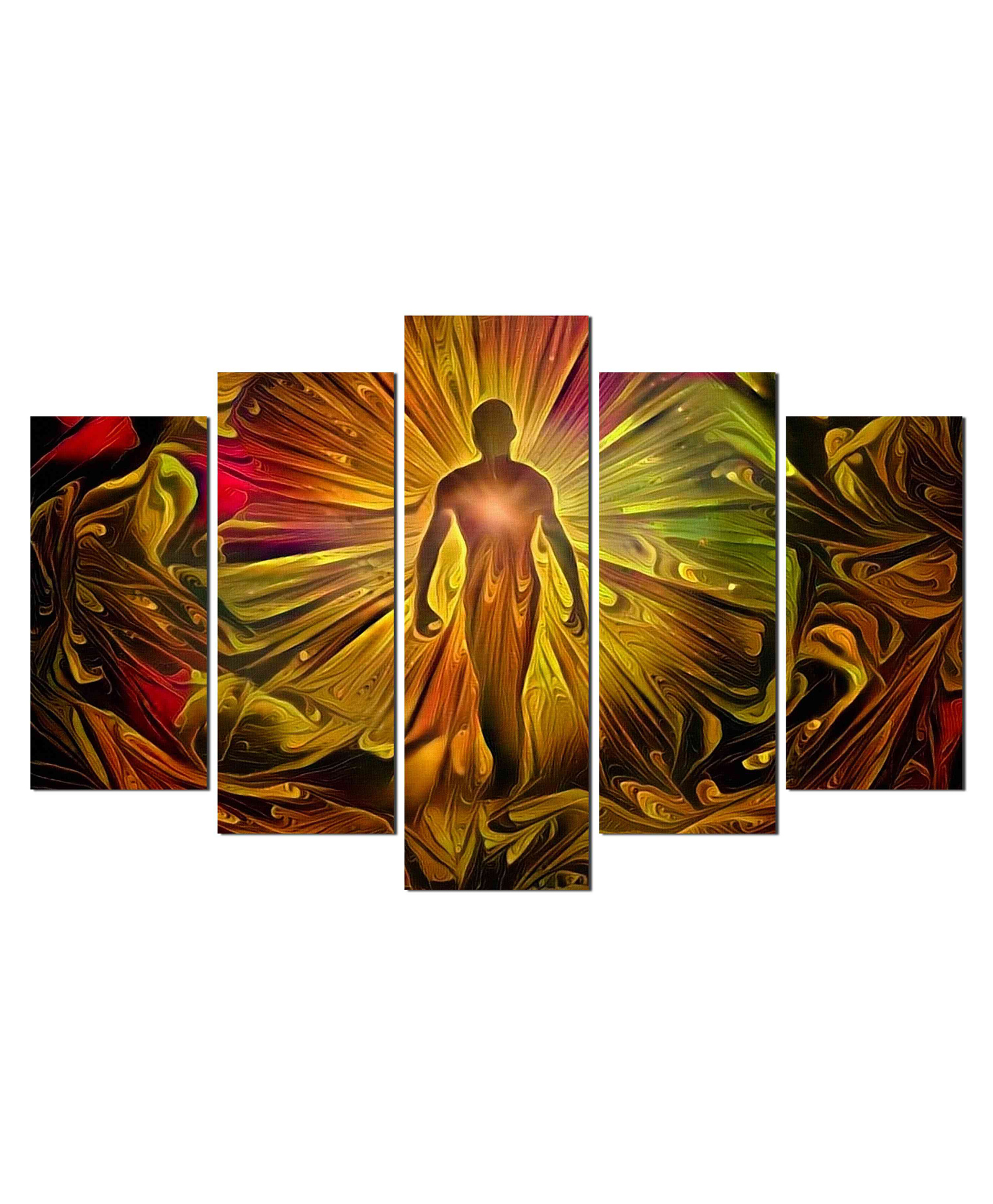 WENS Modern Art 5 Pieces Laminated Wall Art Panels  - Multicolor-image-3