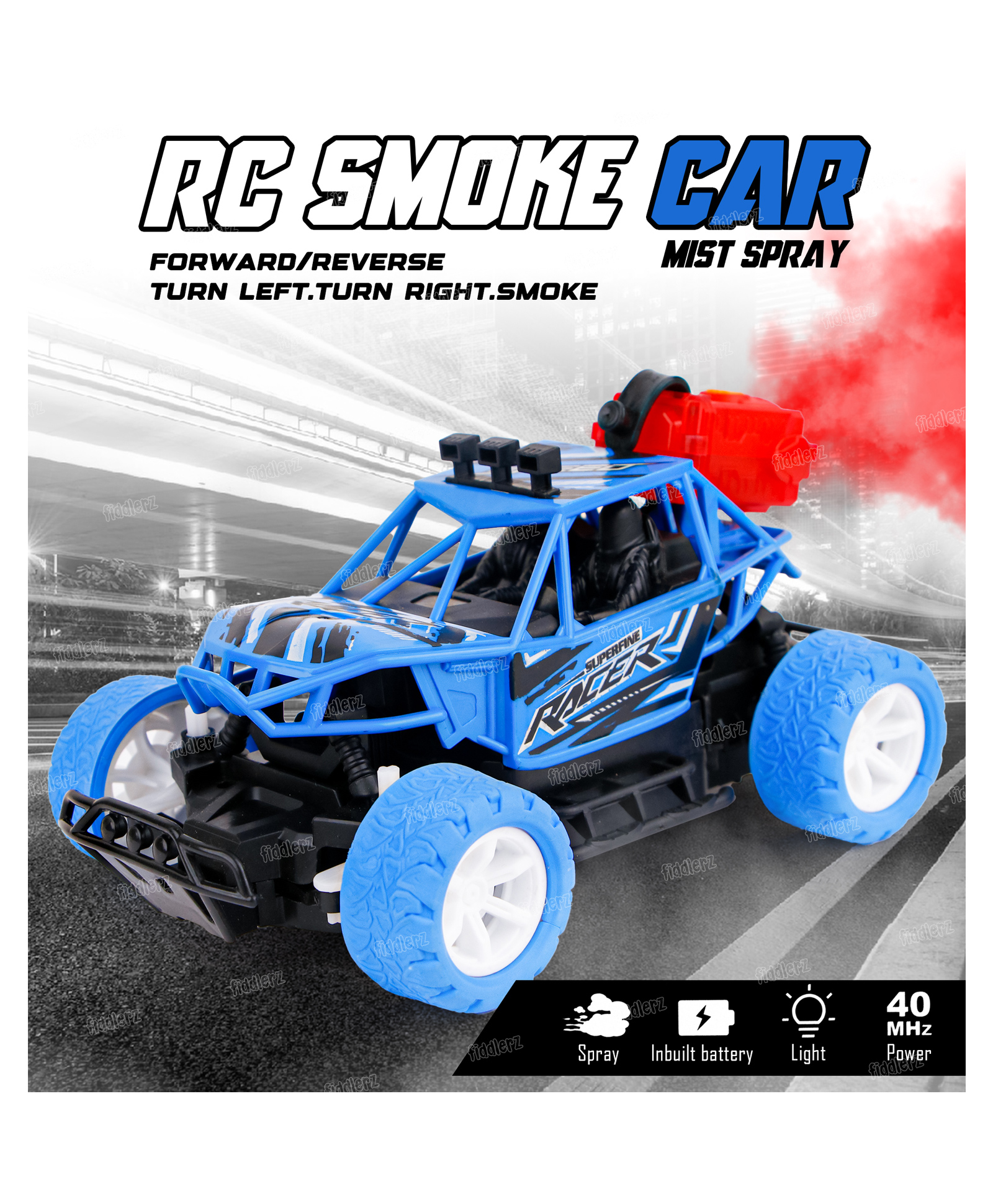 Fiddlerz Remote Control Car Off Road Speed with Water Mist Smoke Effect Remote Control Monster Rock Crawler Climbing Car Toy - Multicolor-picture-13