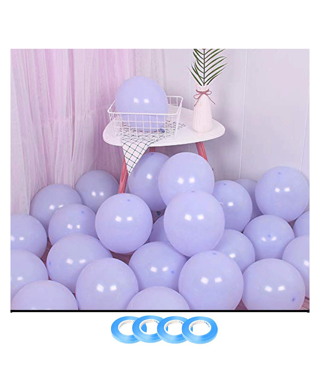 AMFIN Pack of 100 Pastel Colored Balloon - Blue-image-32