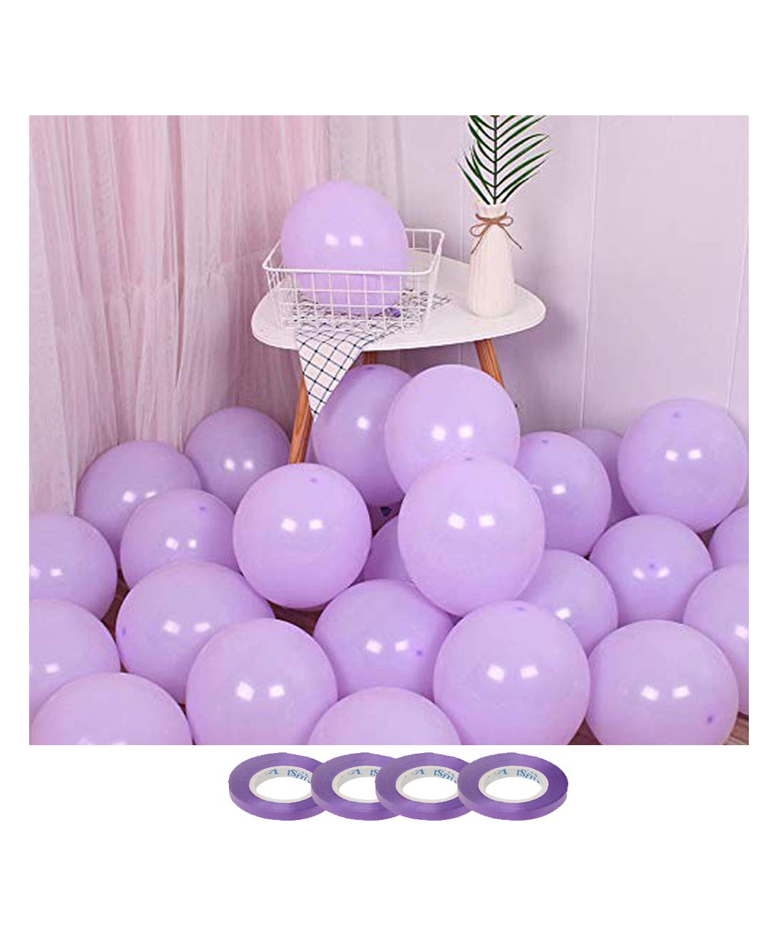 AMFIN® (Pack of 100) Pastel Colored Balloons Birthday /Baby Shower /Party Decoration etc. - Purple-image-21