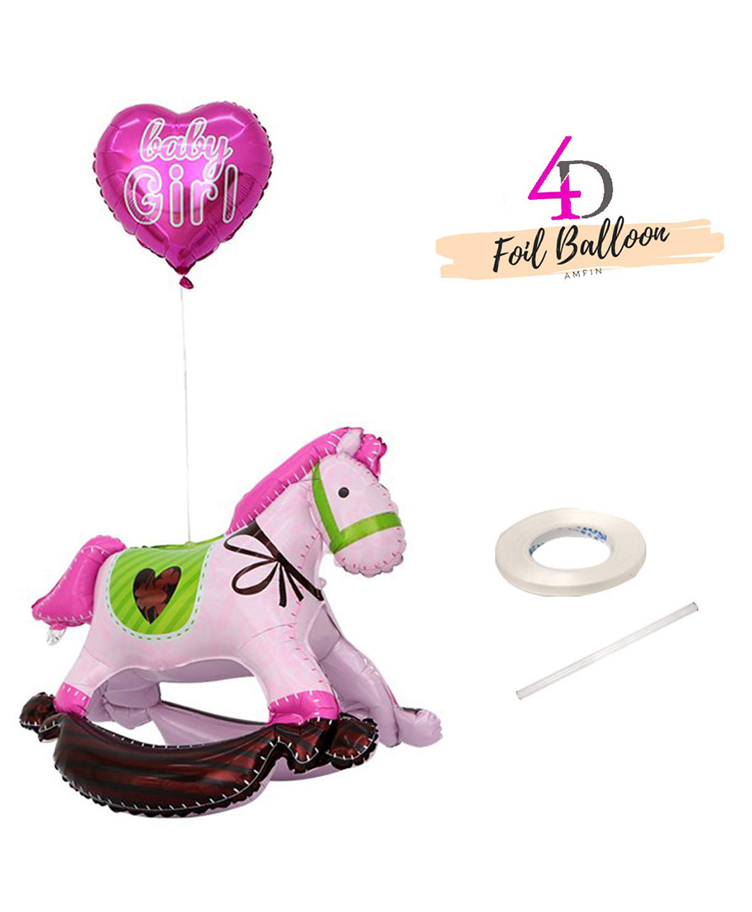 Amfin Its a Girl Balloons Decoration Rocking Giant Foil Balloon Its the Balloon that Walks on Air - Pink-image-25
