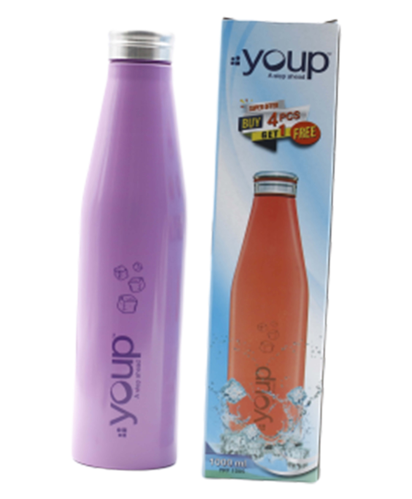 Youp Stainless Steel  Color Fridge Water Bottle YPF 1005 Purple - 1000 ml-picture-23