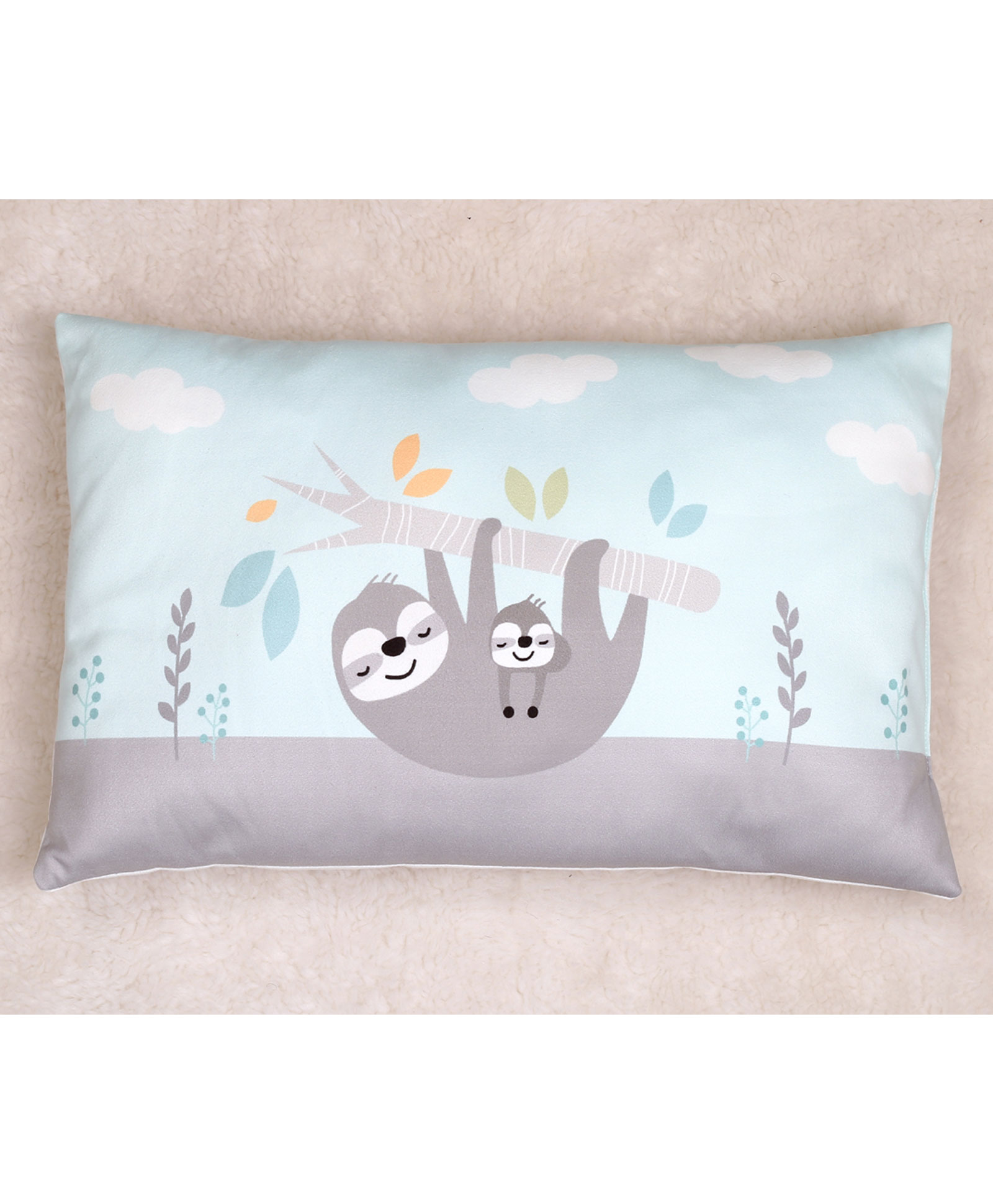 New Comers Infant Pillow with Super Soft Imported Fabric Animal & Cartoon Prints - Blue & Grey-picture-21