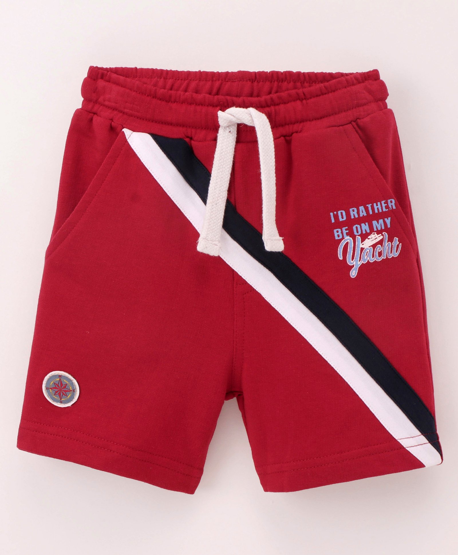 ToffyHoue Knee Length Shorts Text Print - Red-image-33