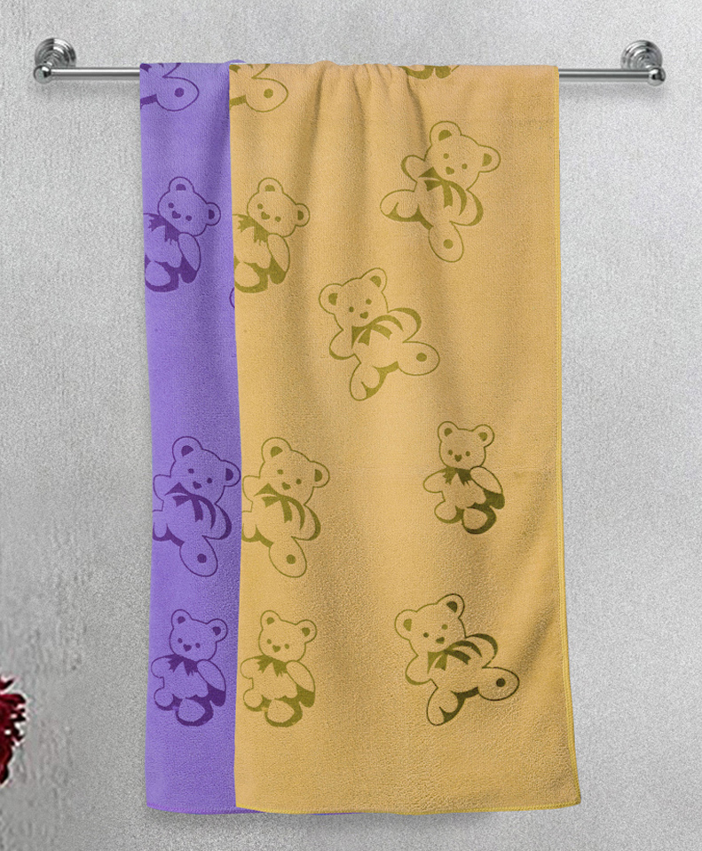 FABINALIV Kids Bath Towels Cotton Cartoon Pack of 2  Multicolor-picture-18