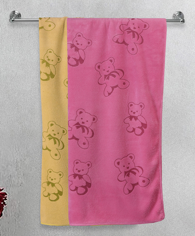 FABINALIV Kids Bath Towels Cotton Cartoon Pack of 2  Multicolor-picture-13