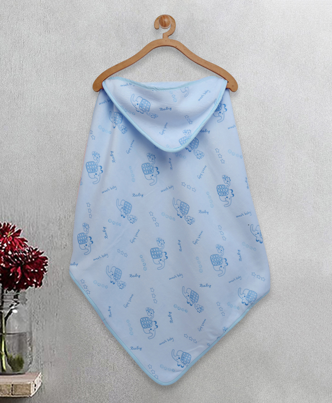 FABINALIV Infant Hooded Bath Towel Cotton Cartoon  Blue-image-8