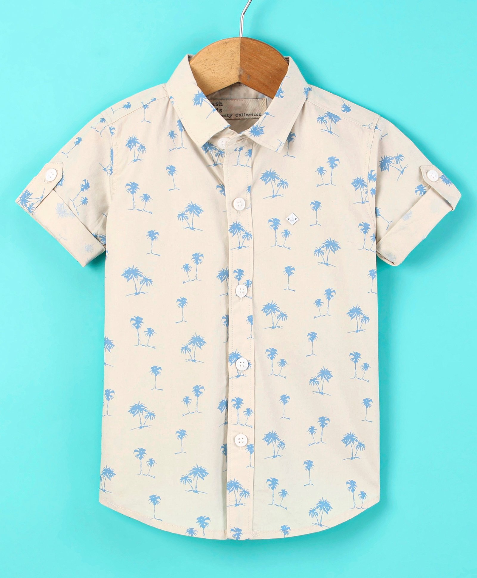 Jash Kids Half Sleeves Shirt Palm Tree Print - Cream-picture-13
