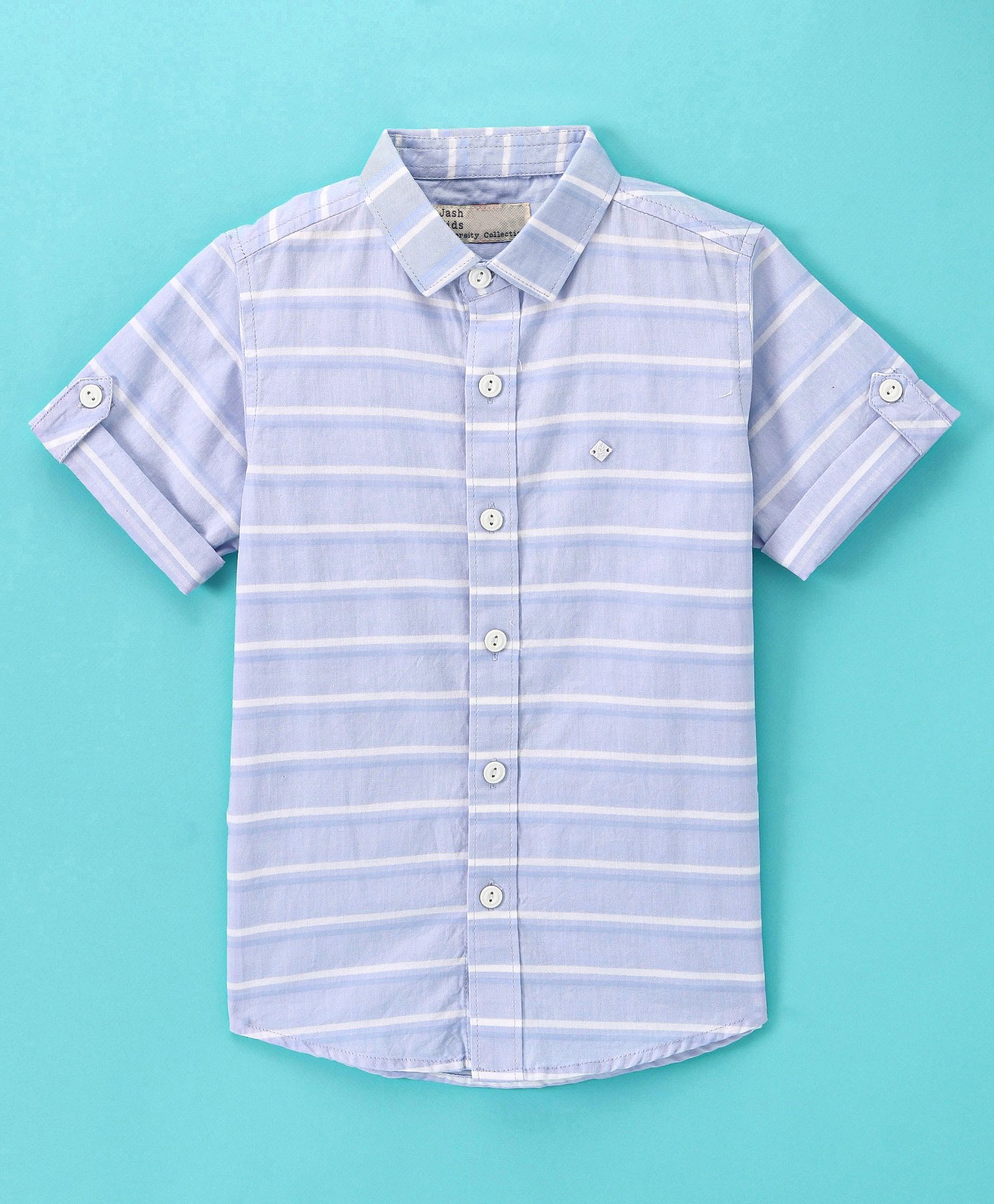 Jash Kids Half Sleeves Striped Shirt - Blue-picture-27