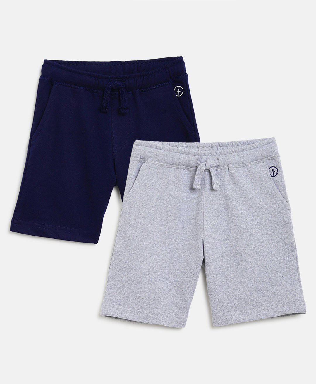 Campana Pack Of 2 Solid Shorts - Navy Blue Grey-picture-20