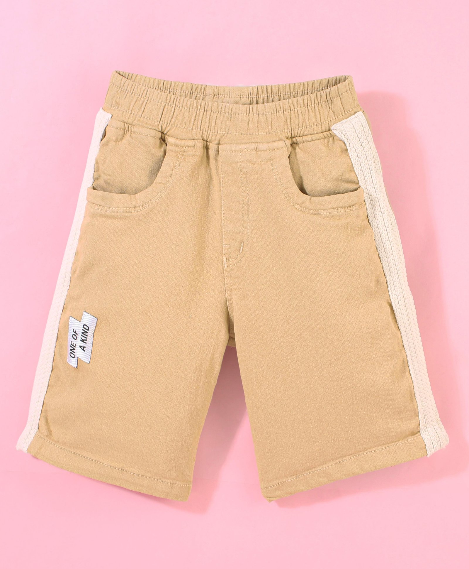 Little Kangaroos Above Knee Length Shorts One of a Kind Patch - Brown-picture-20