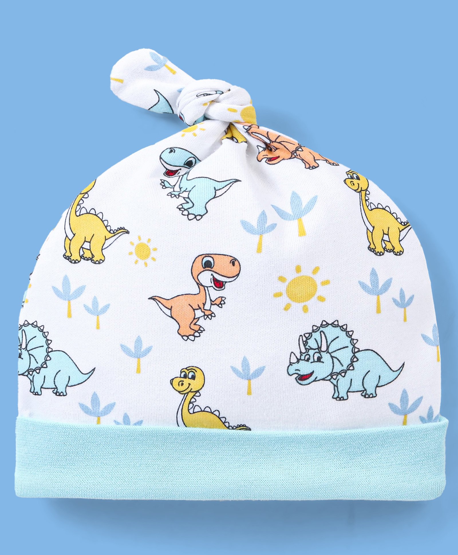 Babyhug 100% Cotton Cap Dino Printed - Blue-picture-19