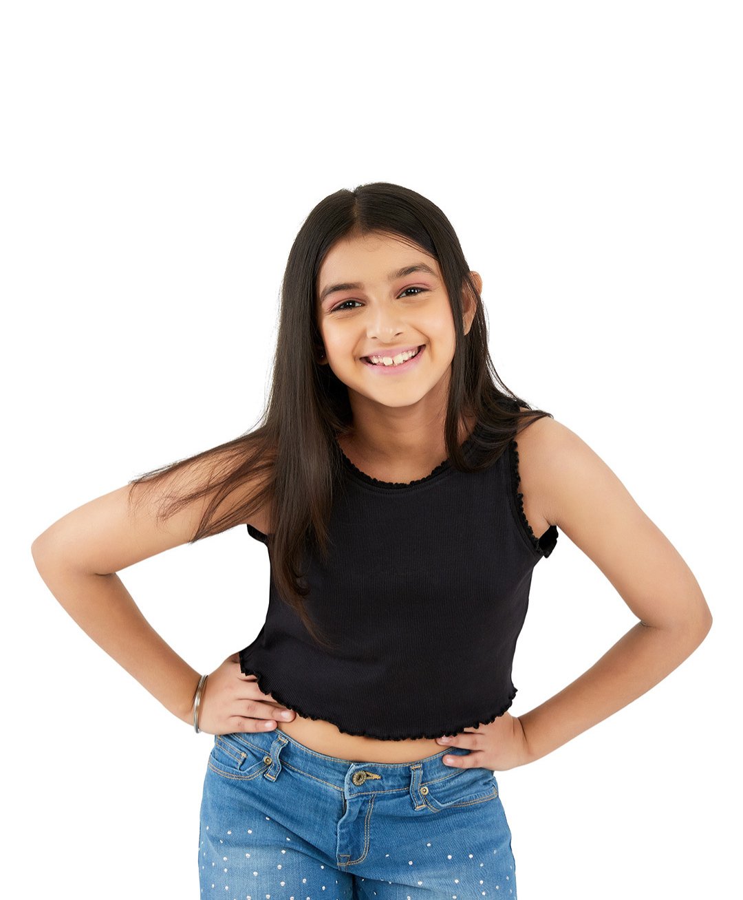 Olele Sleeveless Solid Crop Top - Ebony Black-picture-15