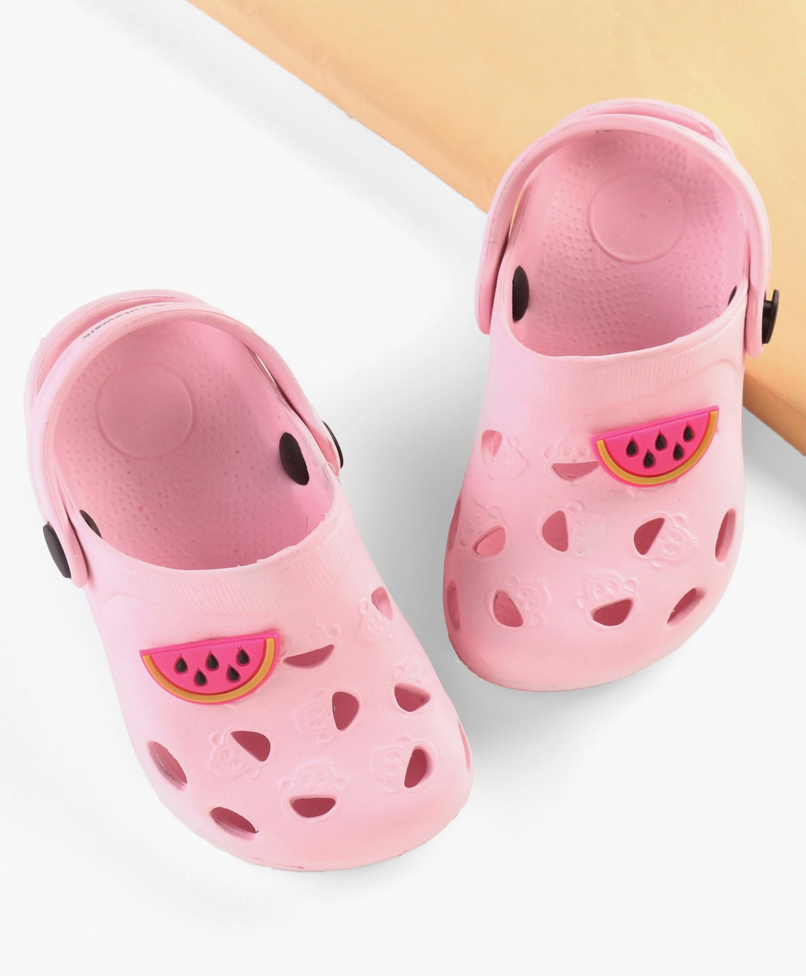 Cute Walk by Babyhug Clogs with Back Strap Watermelon Patch - Pink-image-2