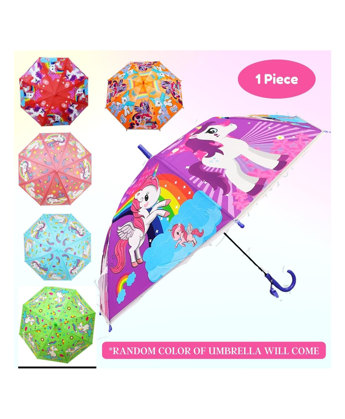 Puchku Unicorn Umbrella Multi Design - Pack of 1