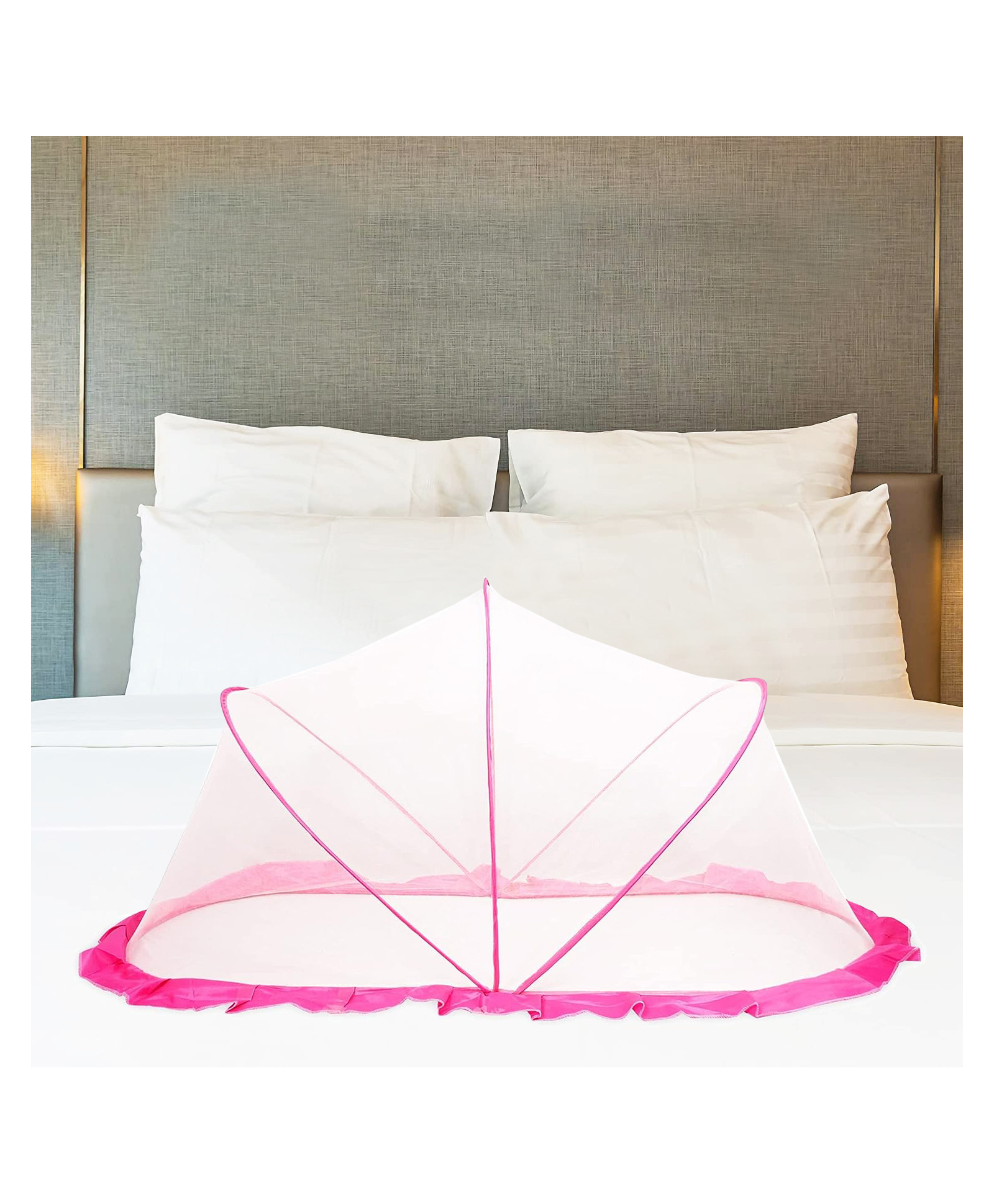 Classic Mosquito Net for Baby Net for Infants 135 x 65 x 65 cm 0 to 24 Months - Pink-image-27