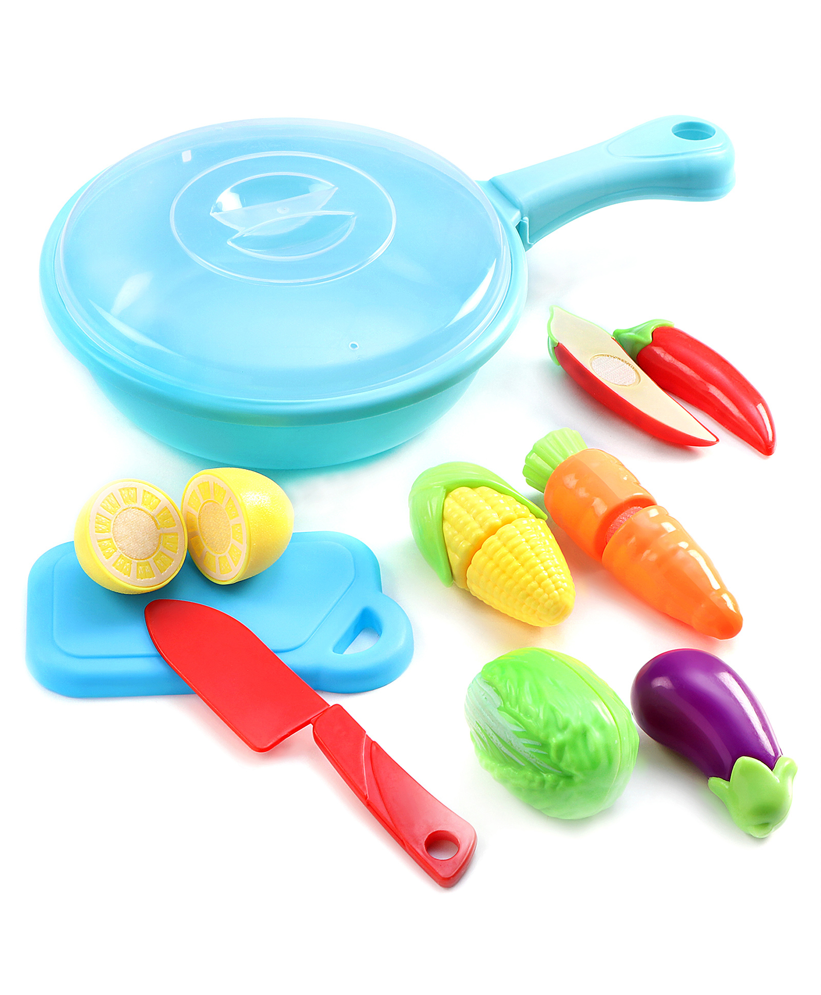 play nation Playnation Vegetables Cutting Playset with Frypan 16 Pieces - Multicolour-picture-21