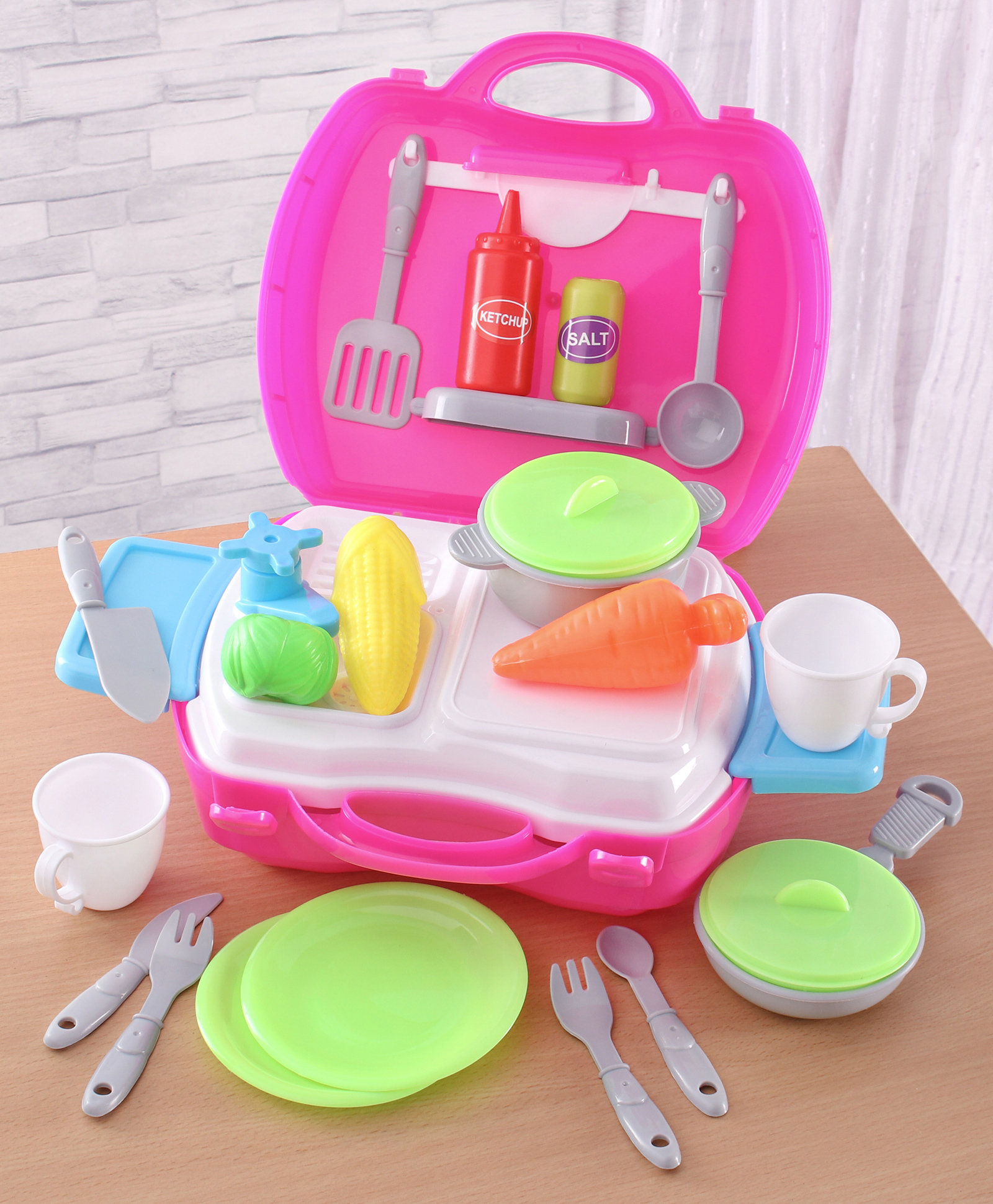 play nation Playnation Chef Home Kitchen Suitcase Playset 28 Pieces - Multicolour-picture-30