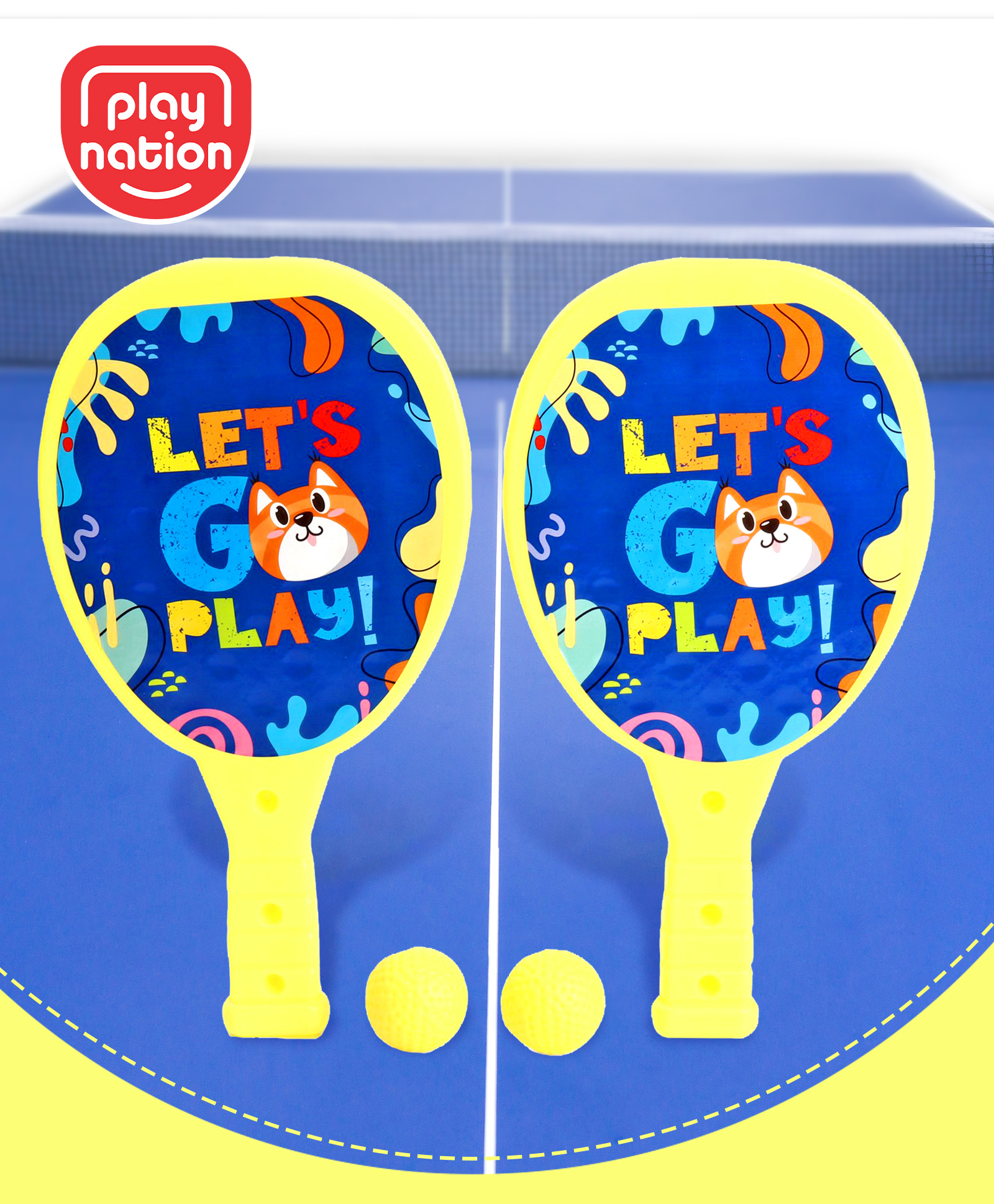 play nation PlayNation Junior Plastic Racket Set - Yellow & Blue-picture-14