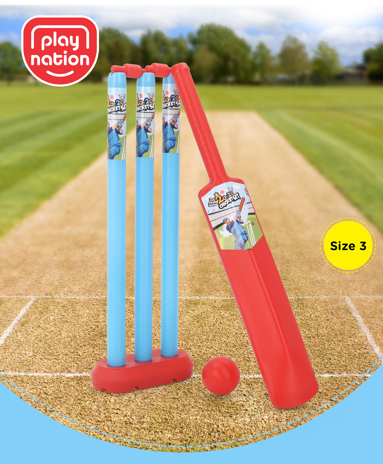PlayNation Cricket Set - Blue Red-image-48