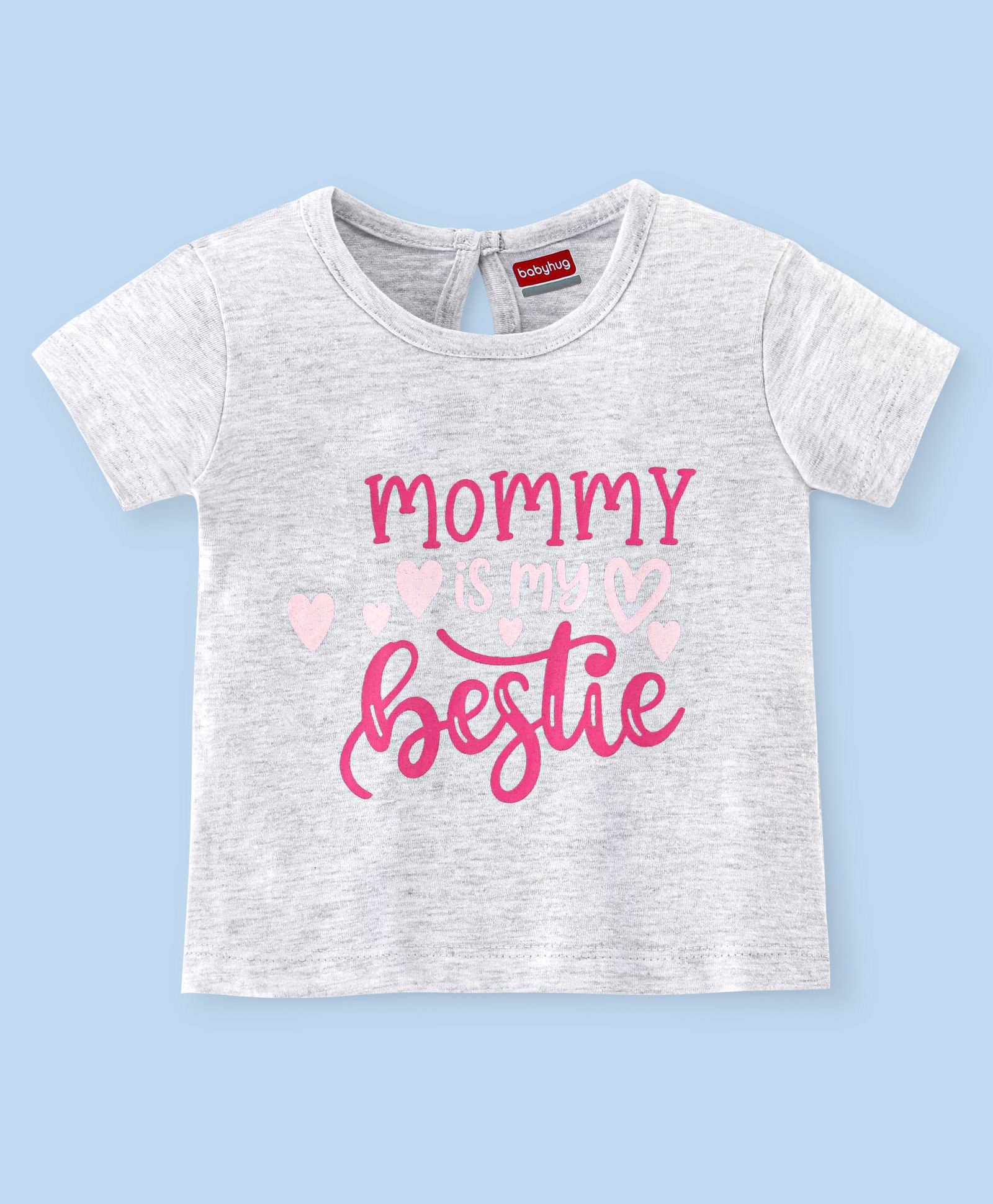 Babyhug 100% Cotton Knit Half Sleeves Tee With Text Graphics - White-image-40