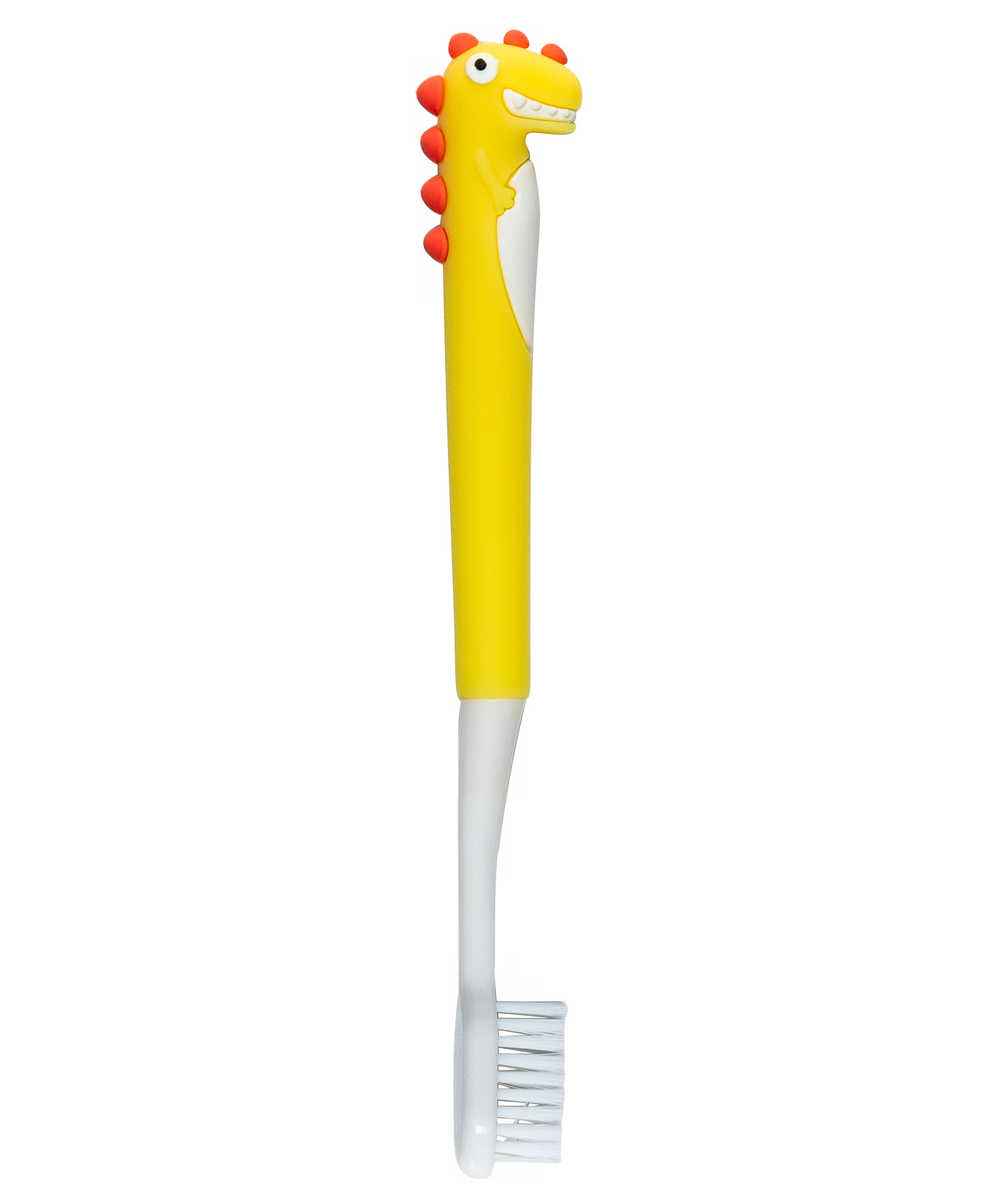 Dino Toothbrush with Storage Case and Silicone Grip Soft Bristles - Yellow-image-27